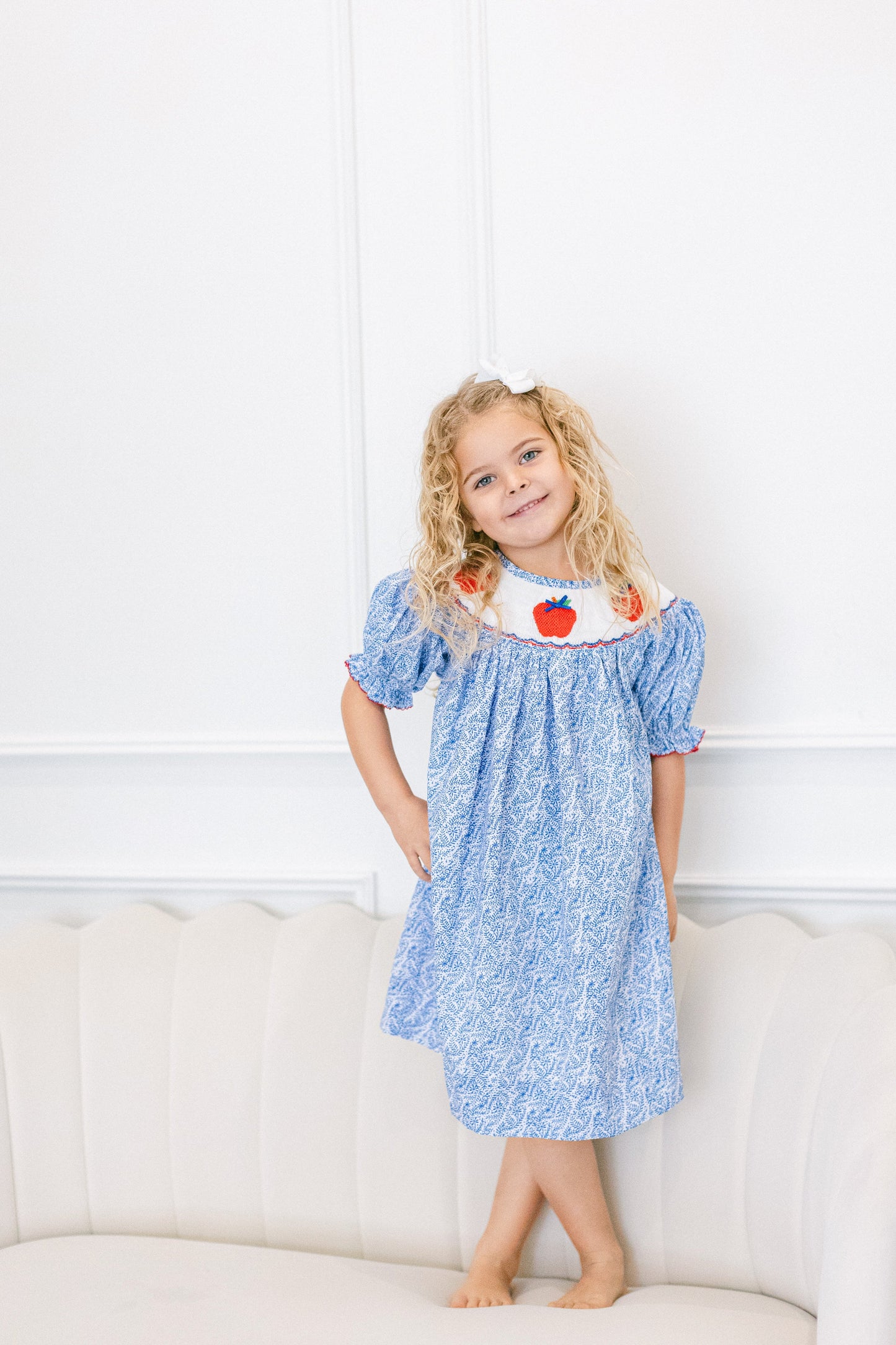 Poppy Kids Co. Blue Apple Dress