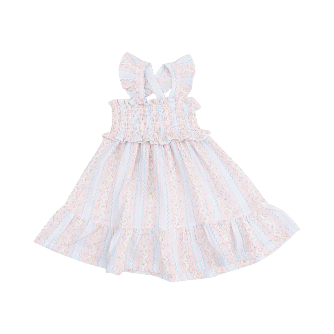 Angel Dear Ogee Floral Smocked Ruffle Sundress