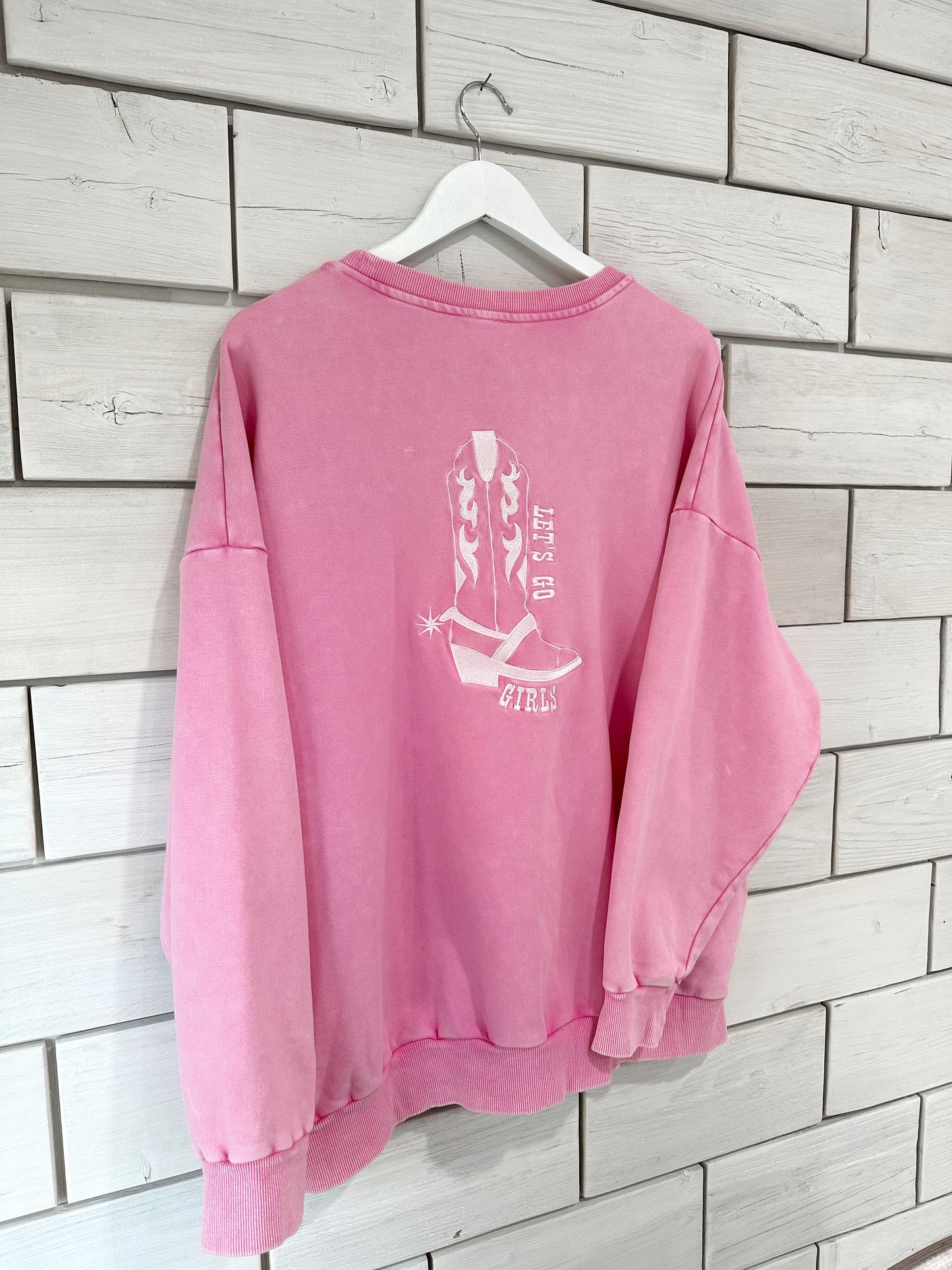 Let's Go Girls Embroidered Crewneck