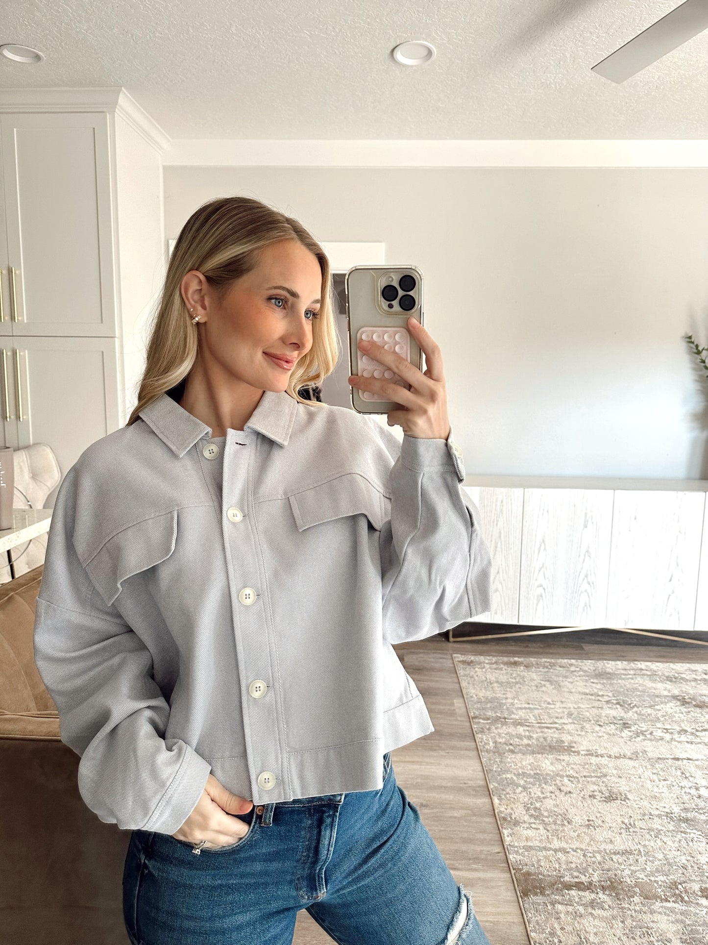 Powder Blue Twill Jacket