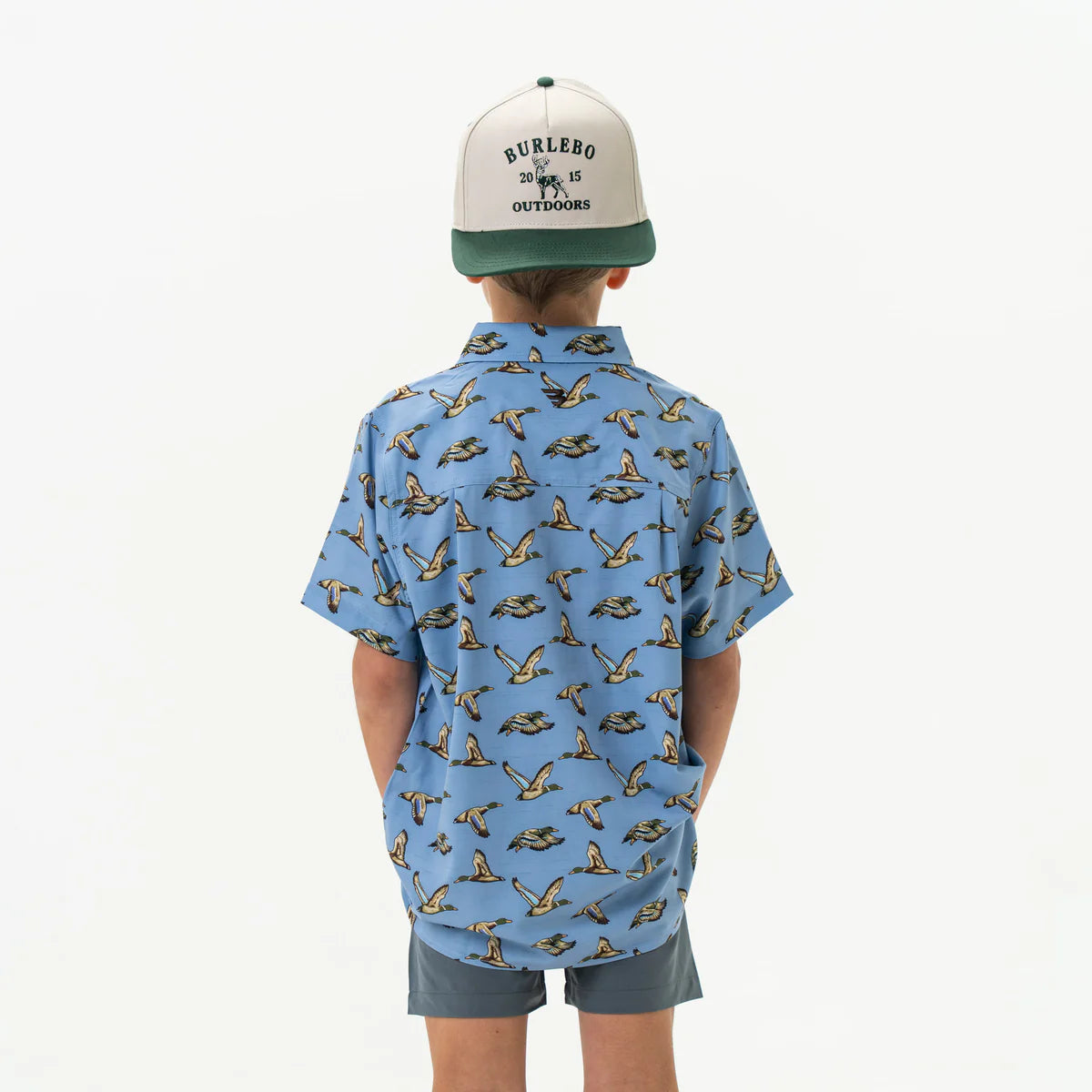 Boys Burlebo Blue Jumbo Mallards Button Up