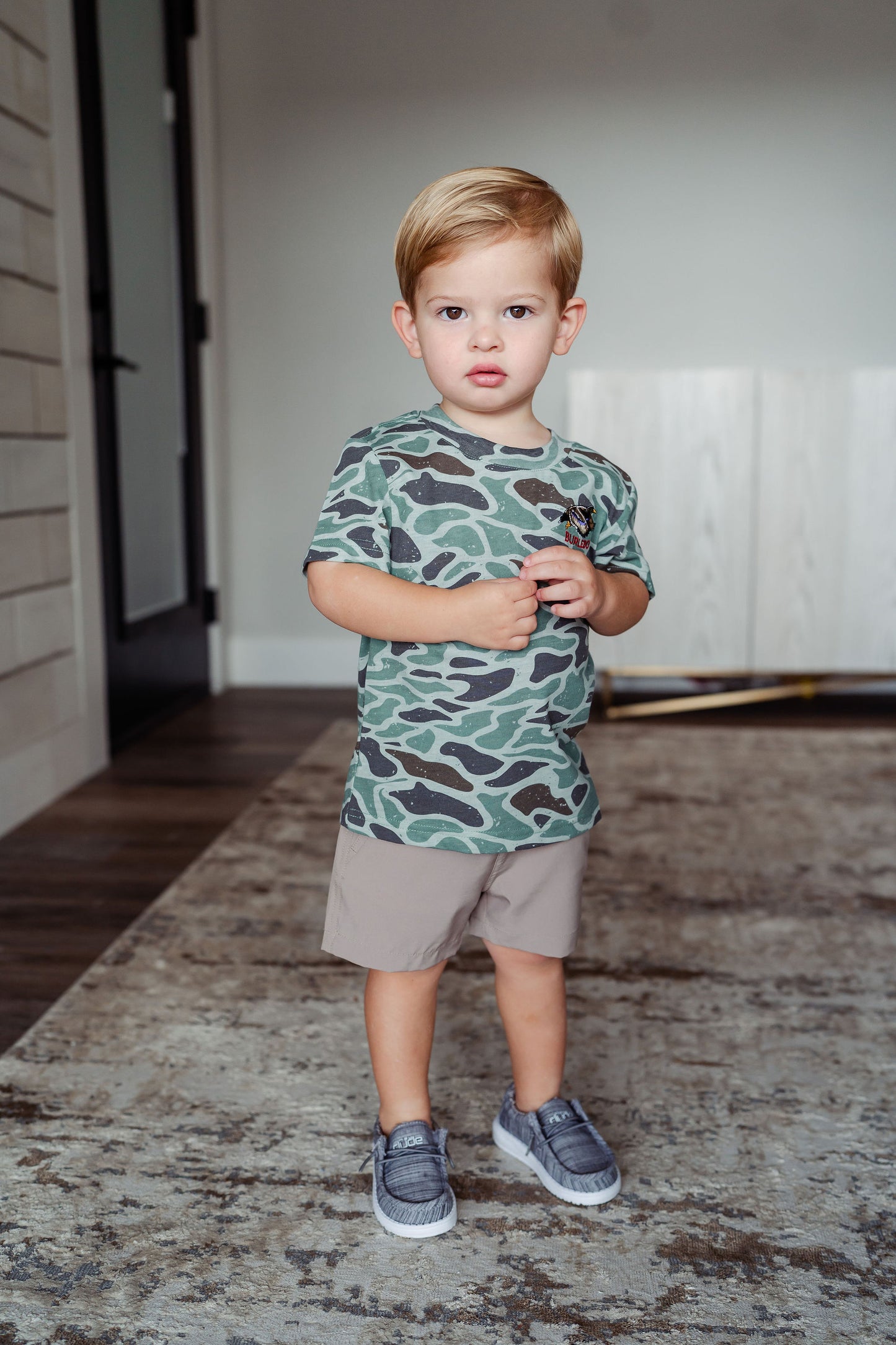 Toddler Burlebo Retro Duck Camo Pocket Tee