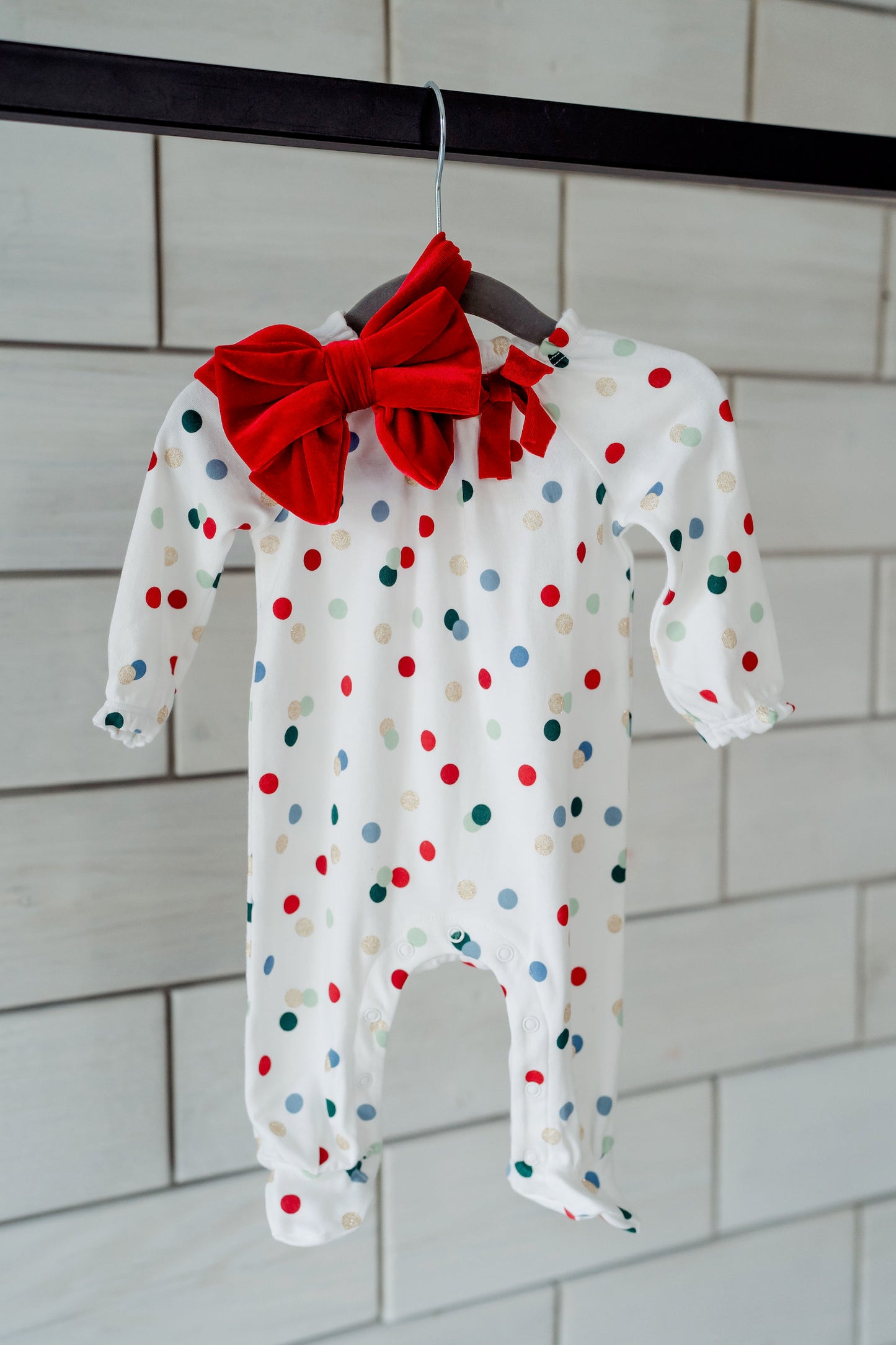 Polka Dot Baby Sleeper Set