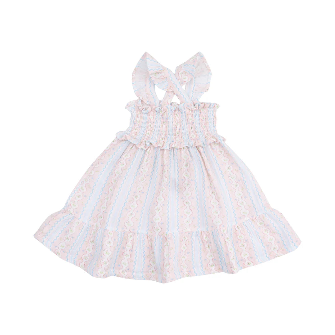 Angel Dear Ogee Floral Smocked Ruffle Sundress