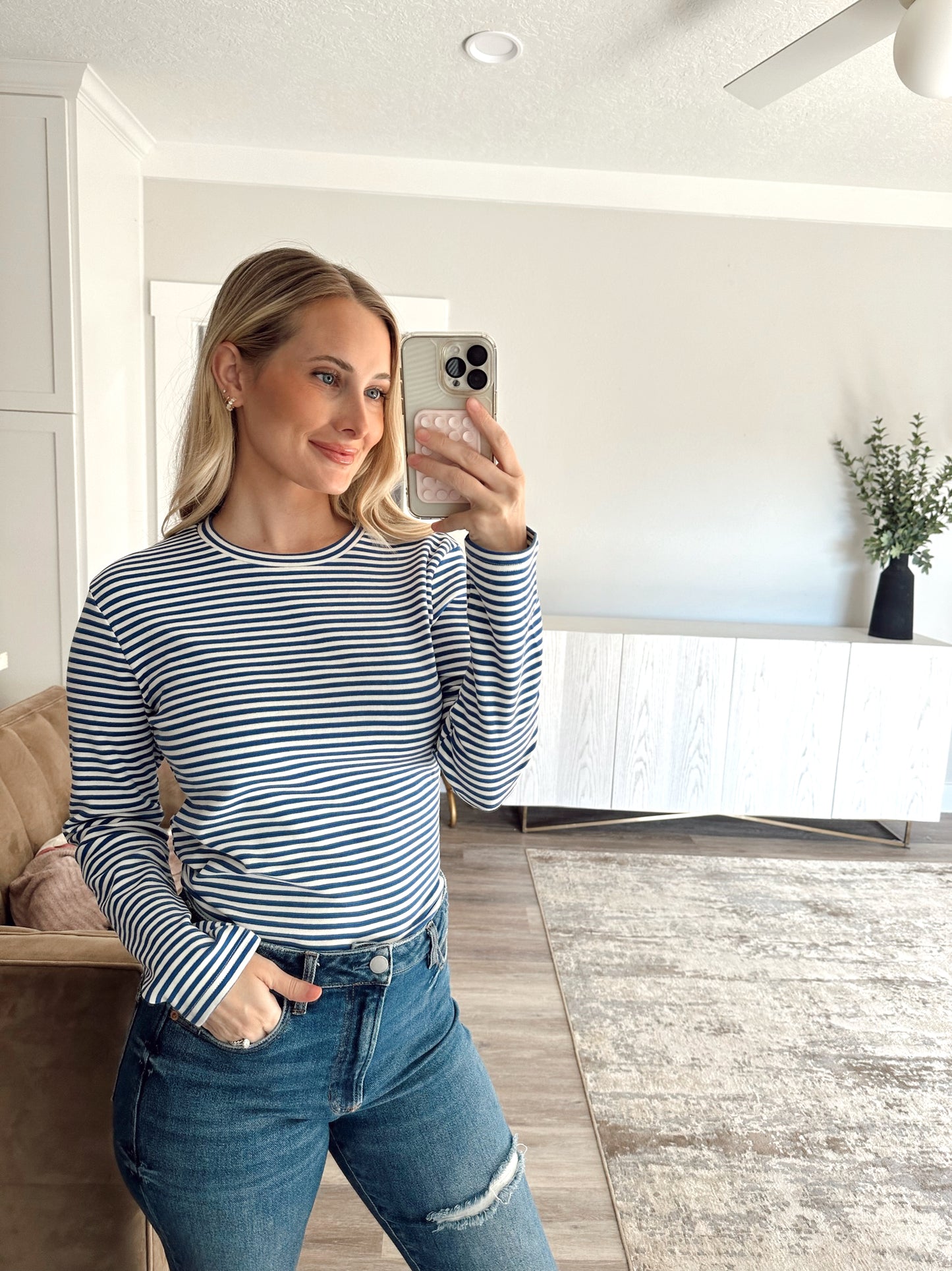Blue Striped Top