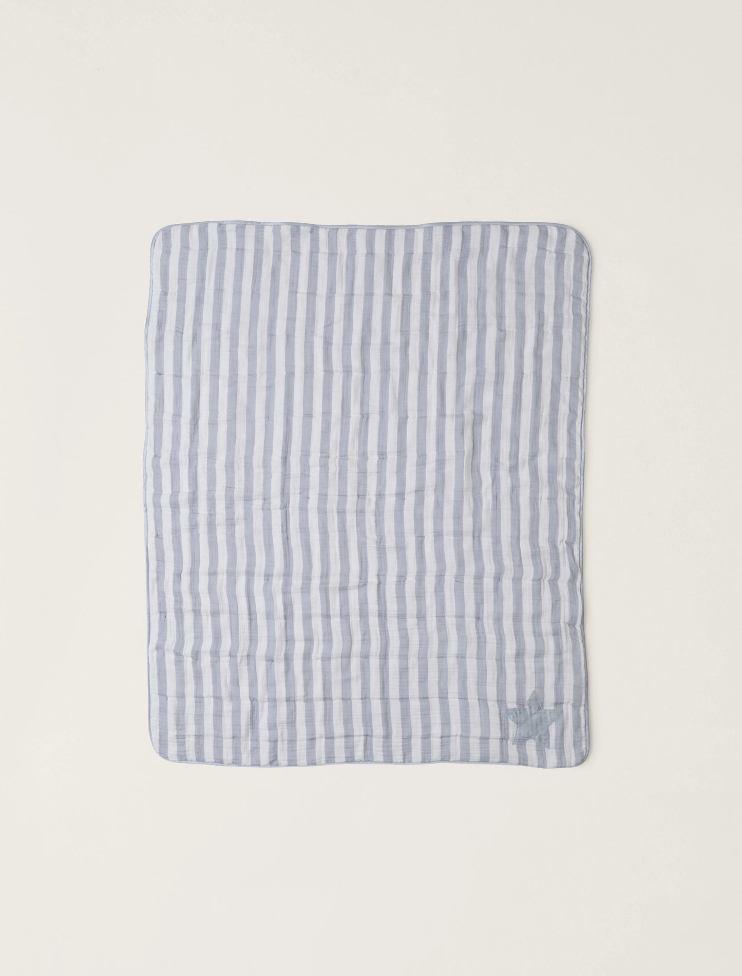 Organic Cotton Double Cloth Stripe Toddler Quilt - Moonwater