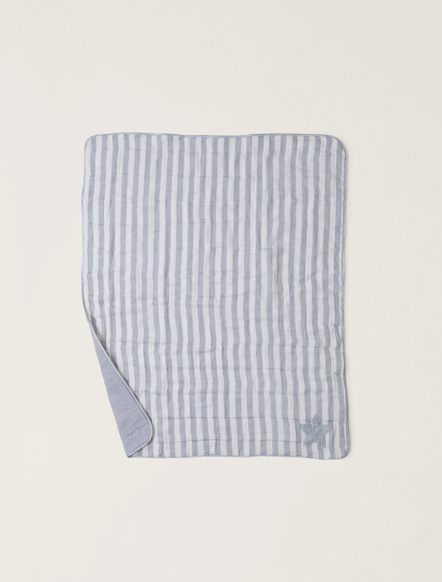 Organic Cotton Double Cloth Stripe Toddler Quilt - Moonwater