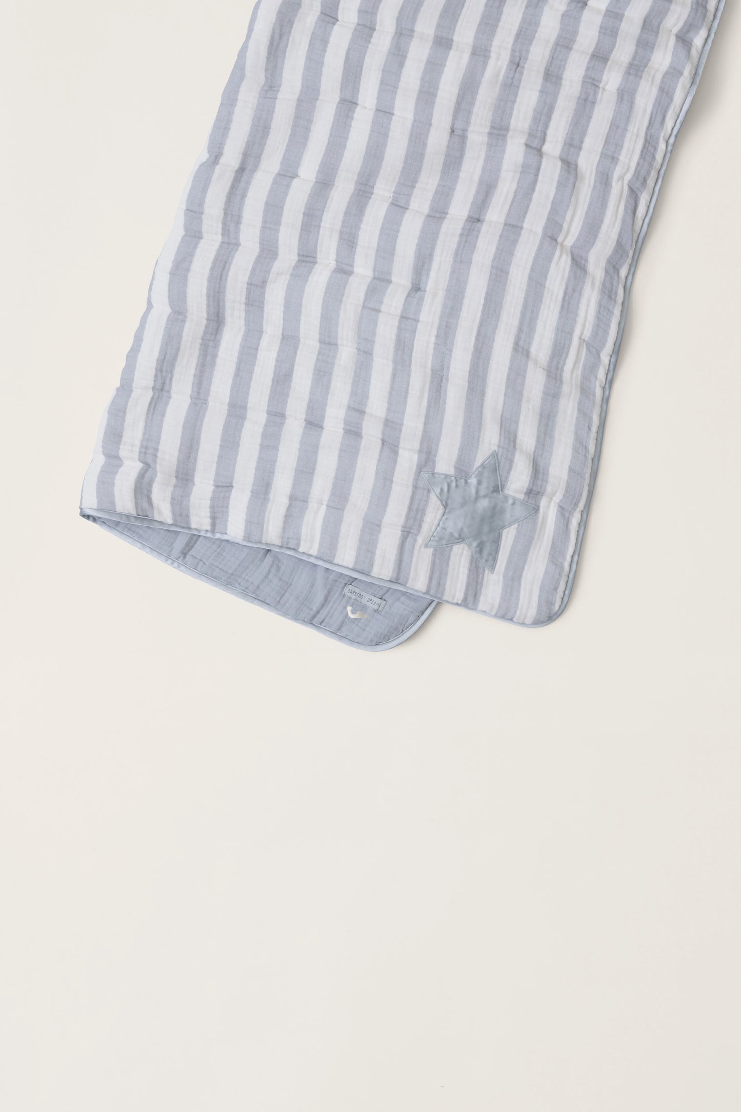 Organic Cotton Double Cloth Stripe Toddler Quilt - Moonwater
