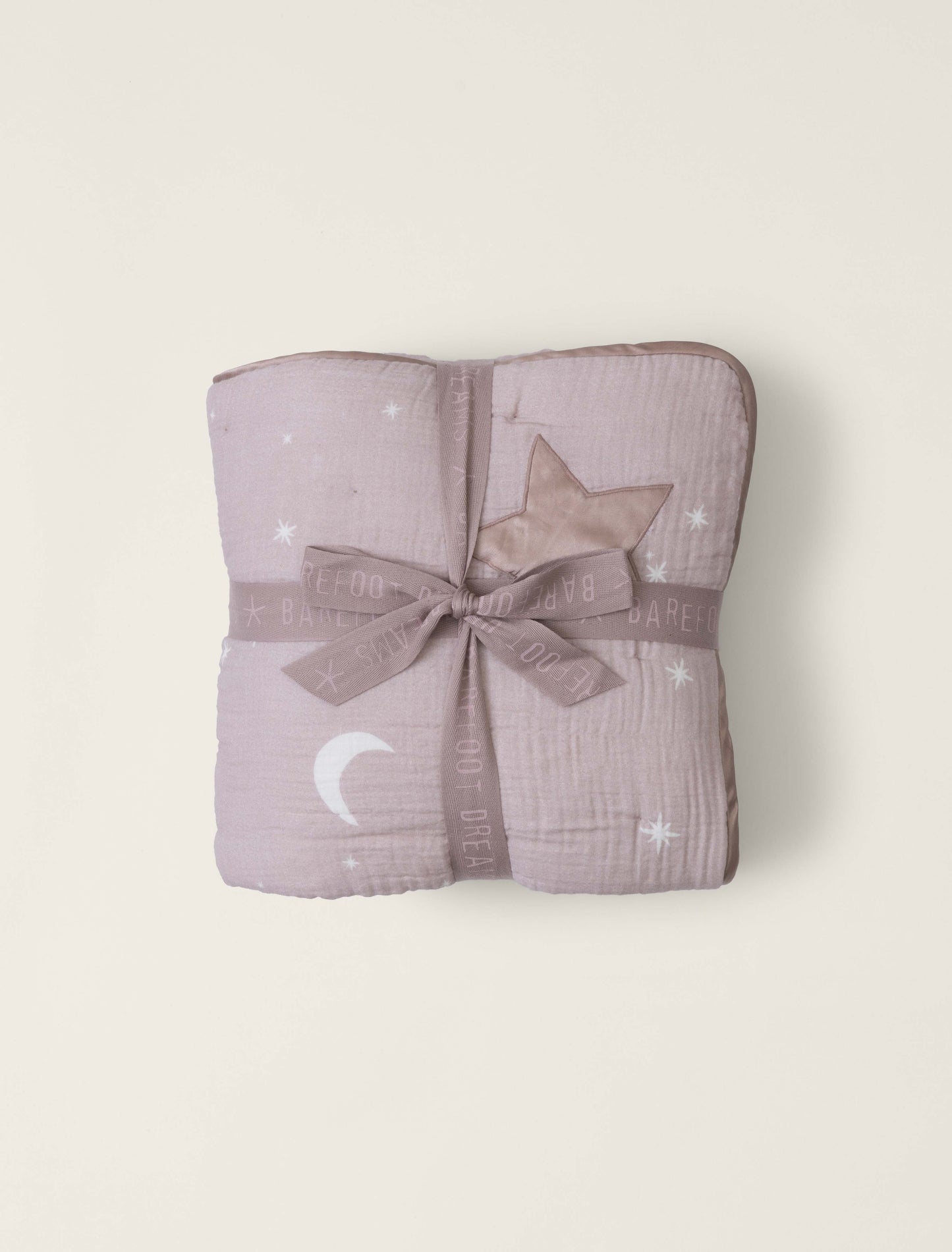 Organic Cotton Double Cloth Starry Night Toddler Quilt - Faded Rose