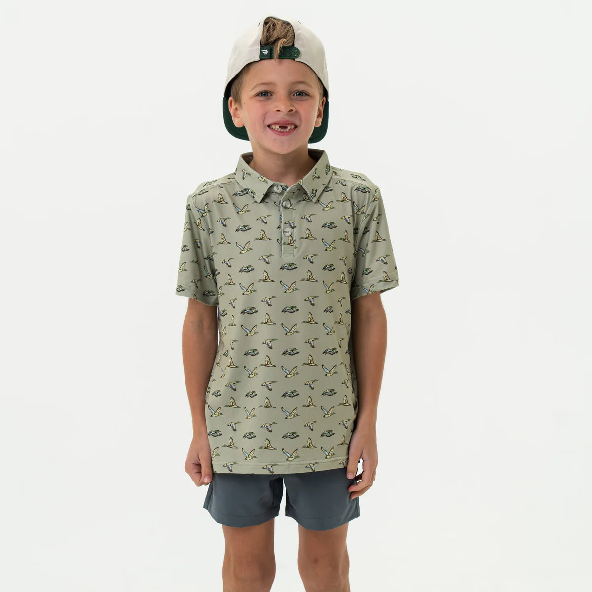 Boys Burlebo Green Flying Ducks Polo