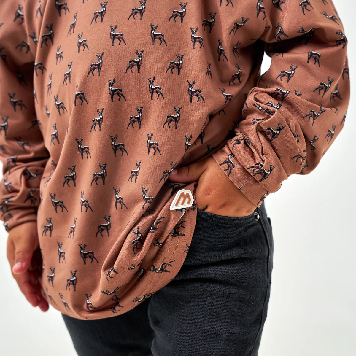 Toddler Burlebo Performance Hoodie - Whitetail Deer - Brown