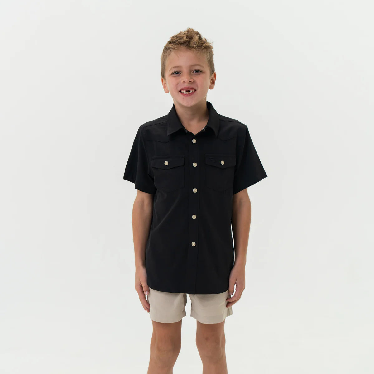 Boys Burlebo Performance Western Shirt - Black