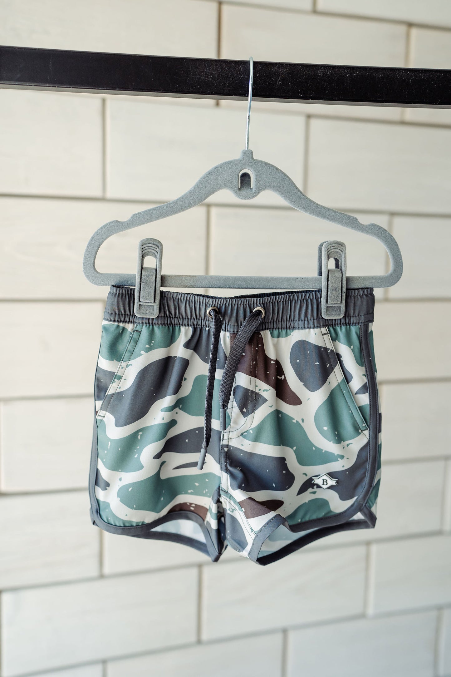 Toddler Burlebo Swim Trunk - Jumbo Retro Duck Camo