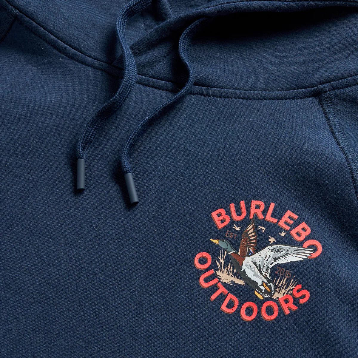 Boys Burlebo Fleece Hoodie - Old School Duck Hunt | Navy