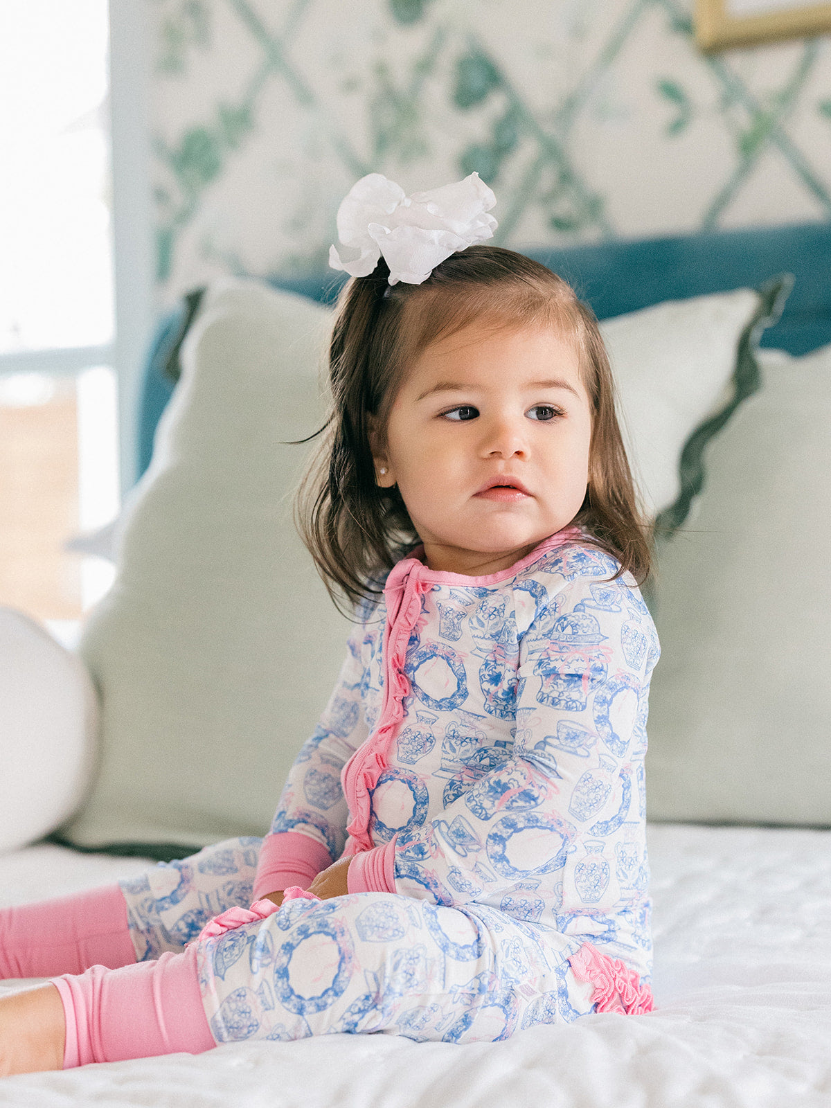 Poppy Kids Co Porcelain Ruffle Romper