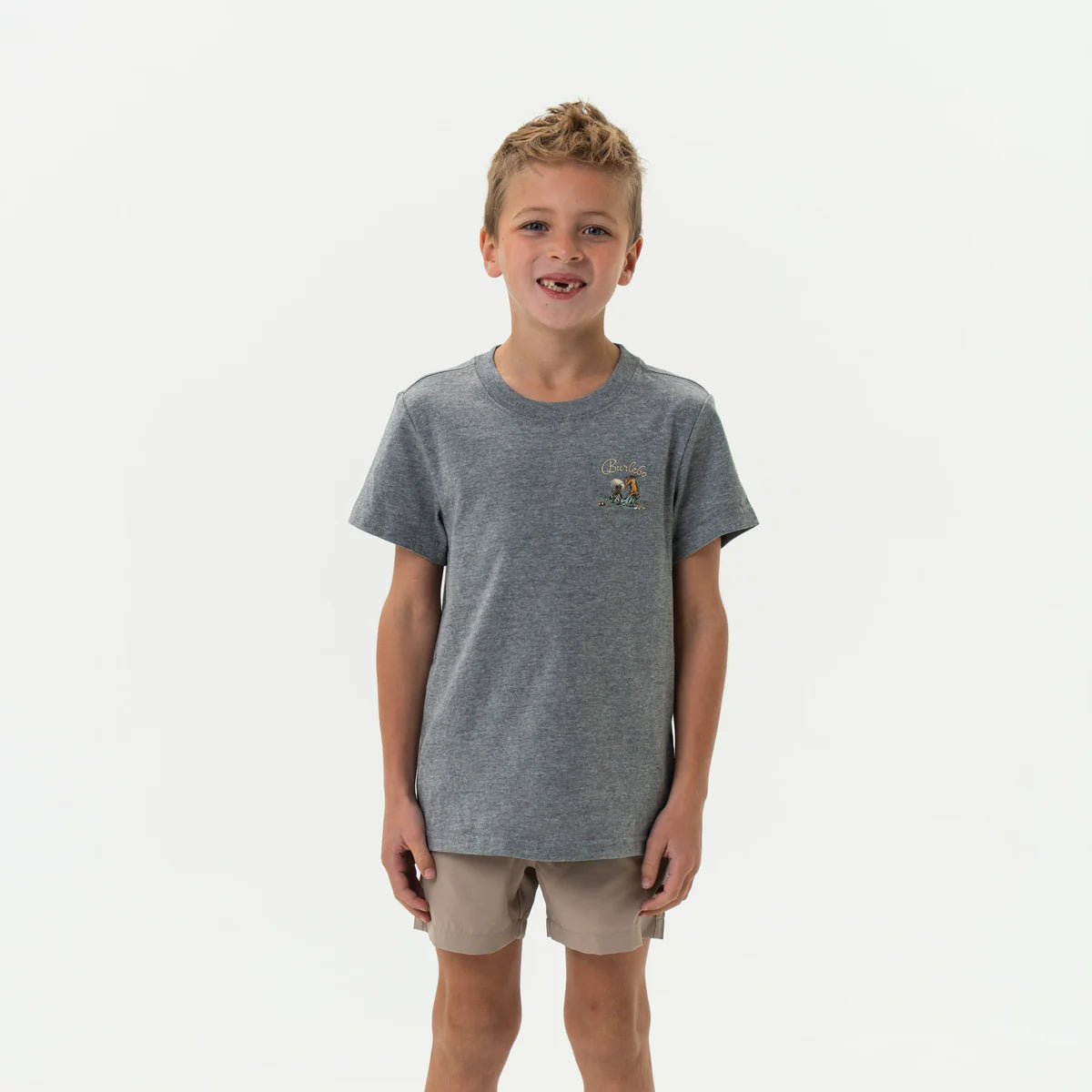 Boys Burlebo Dark Heather Grey Cowboy Up Tee