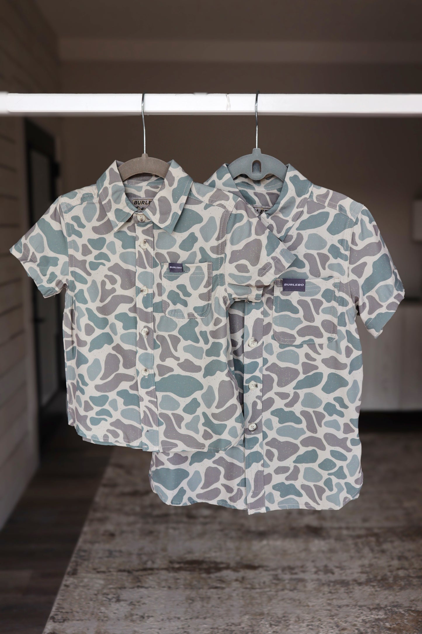 Boys Burlebo Classic Deer Camo Button Up