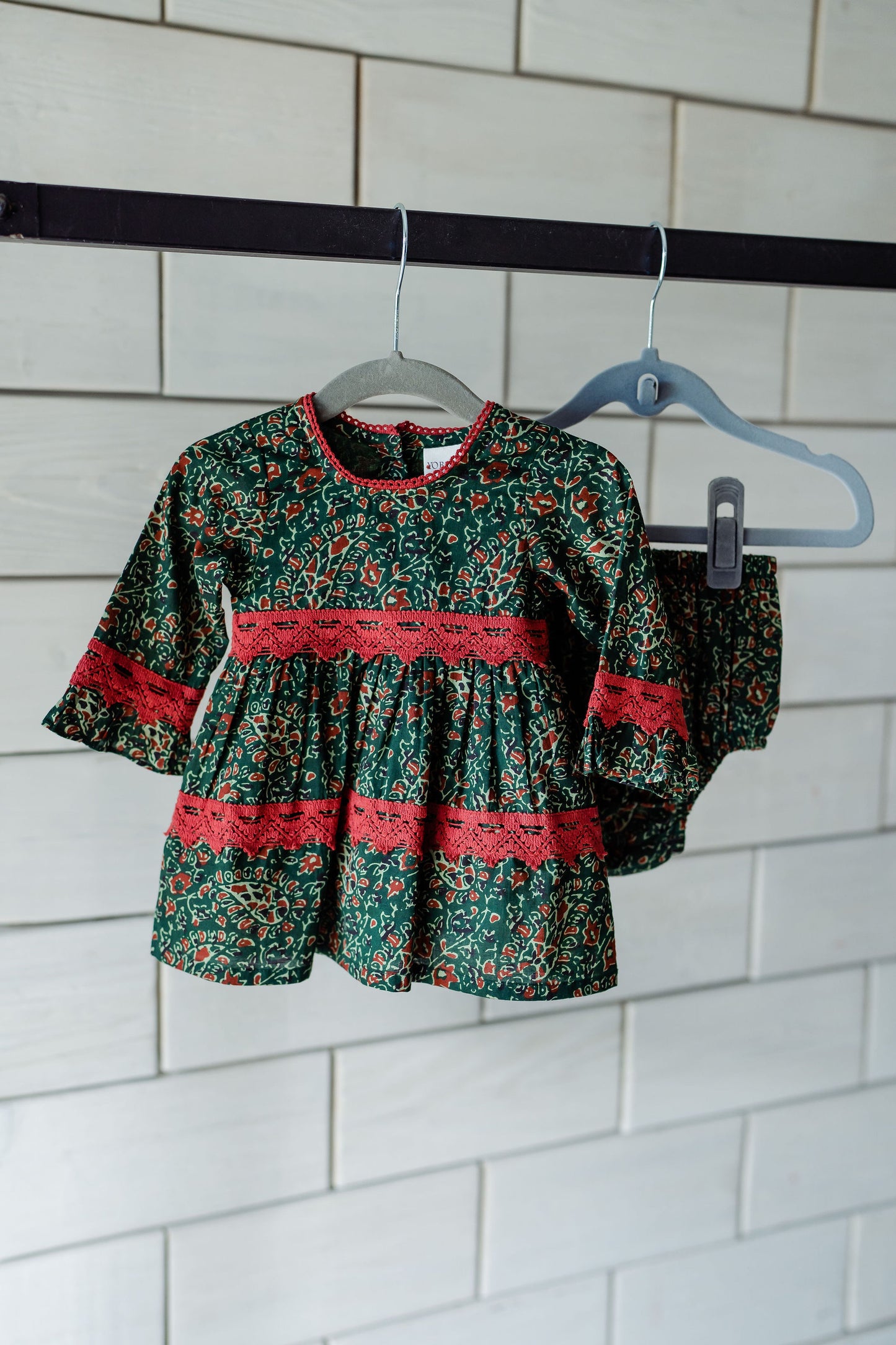 Holiday Paisley Baby Dress + Bloomers