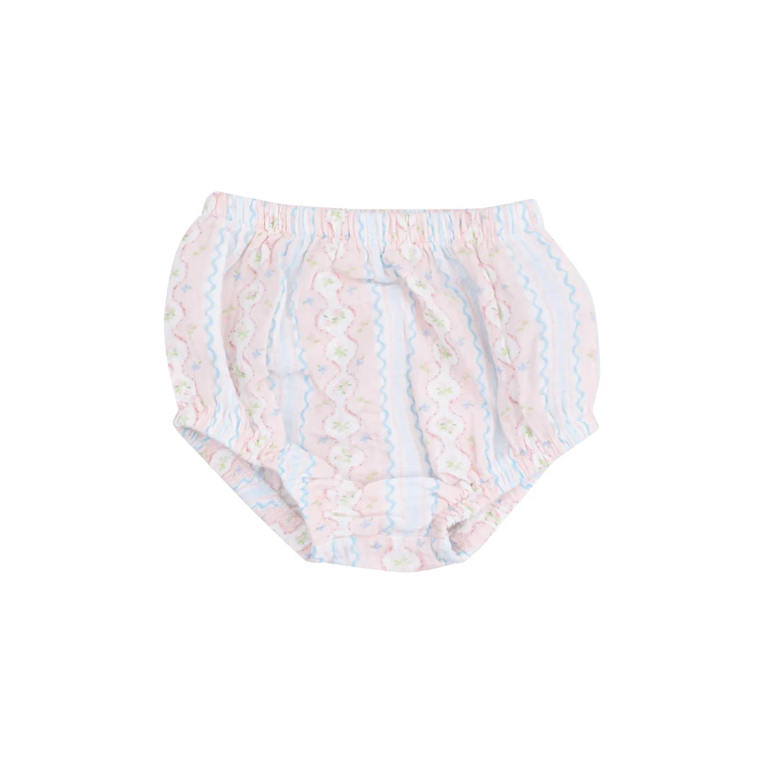 Angel Dear Ogee Floral Scallop Open-Back Top + Bloomers
