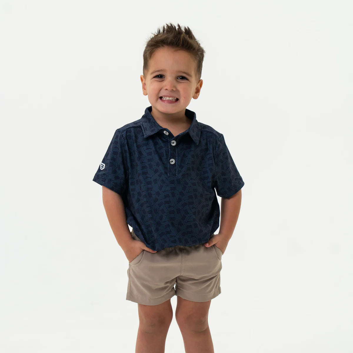 Toddler Burlebo Navy Stars & Stripes Polo