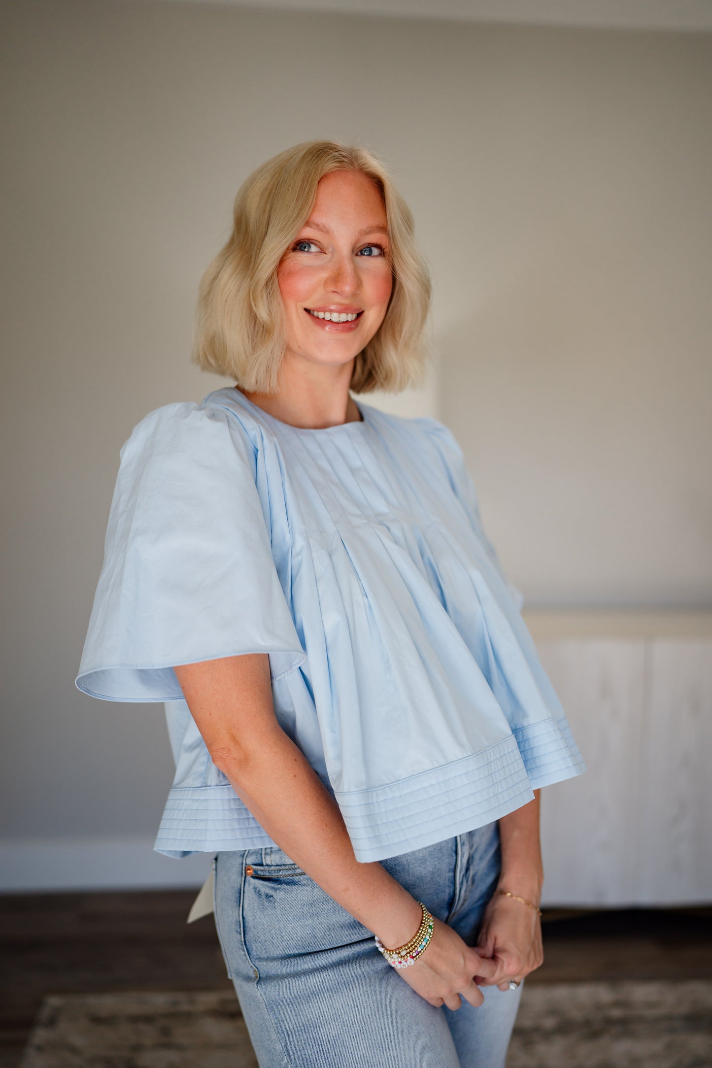 Pintuck Cotton Top