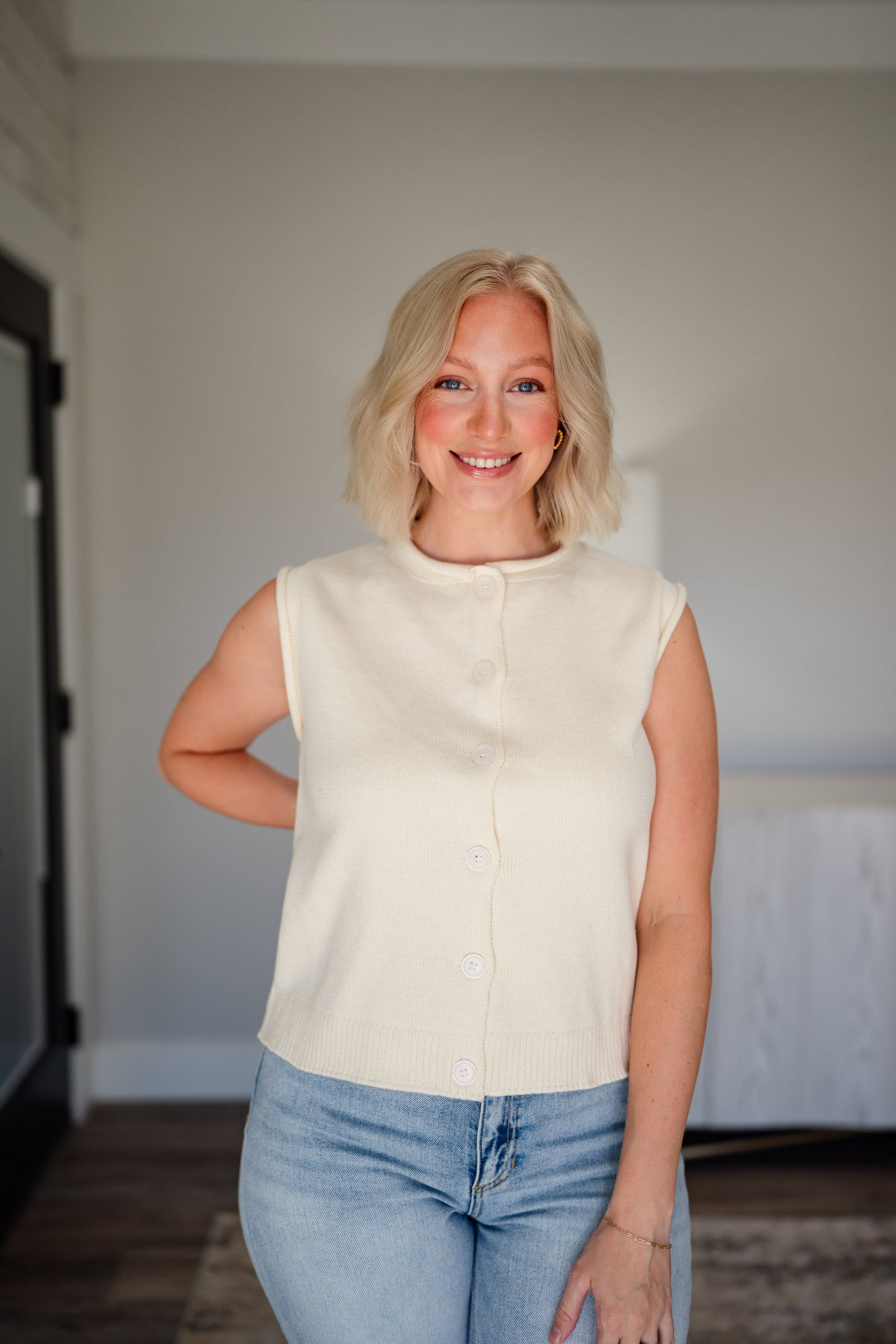 Rolled Hem Sweater Tank