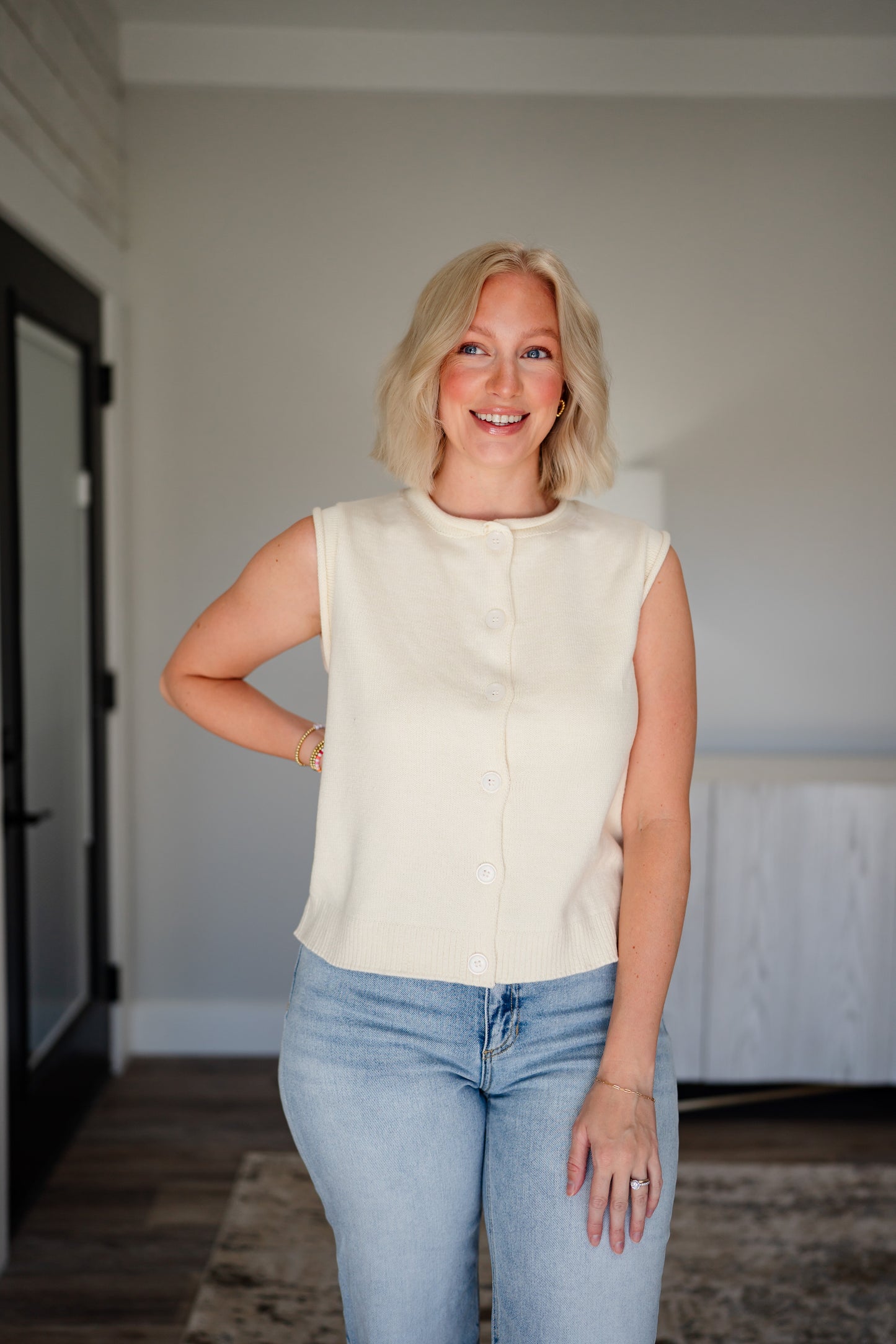 Rolled Hem Sweater Tank