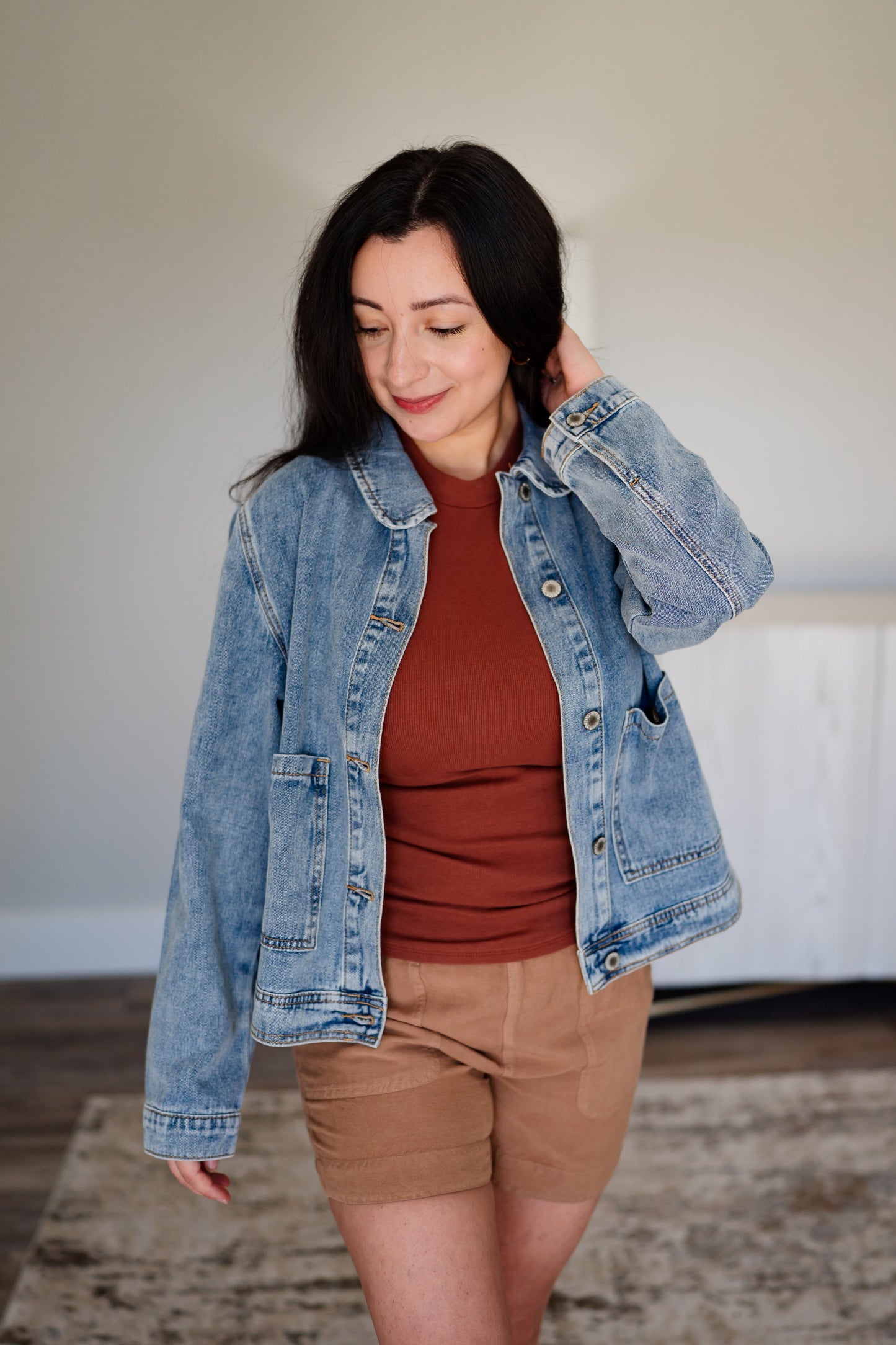 Peter Pan Collared Denim Jacket