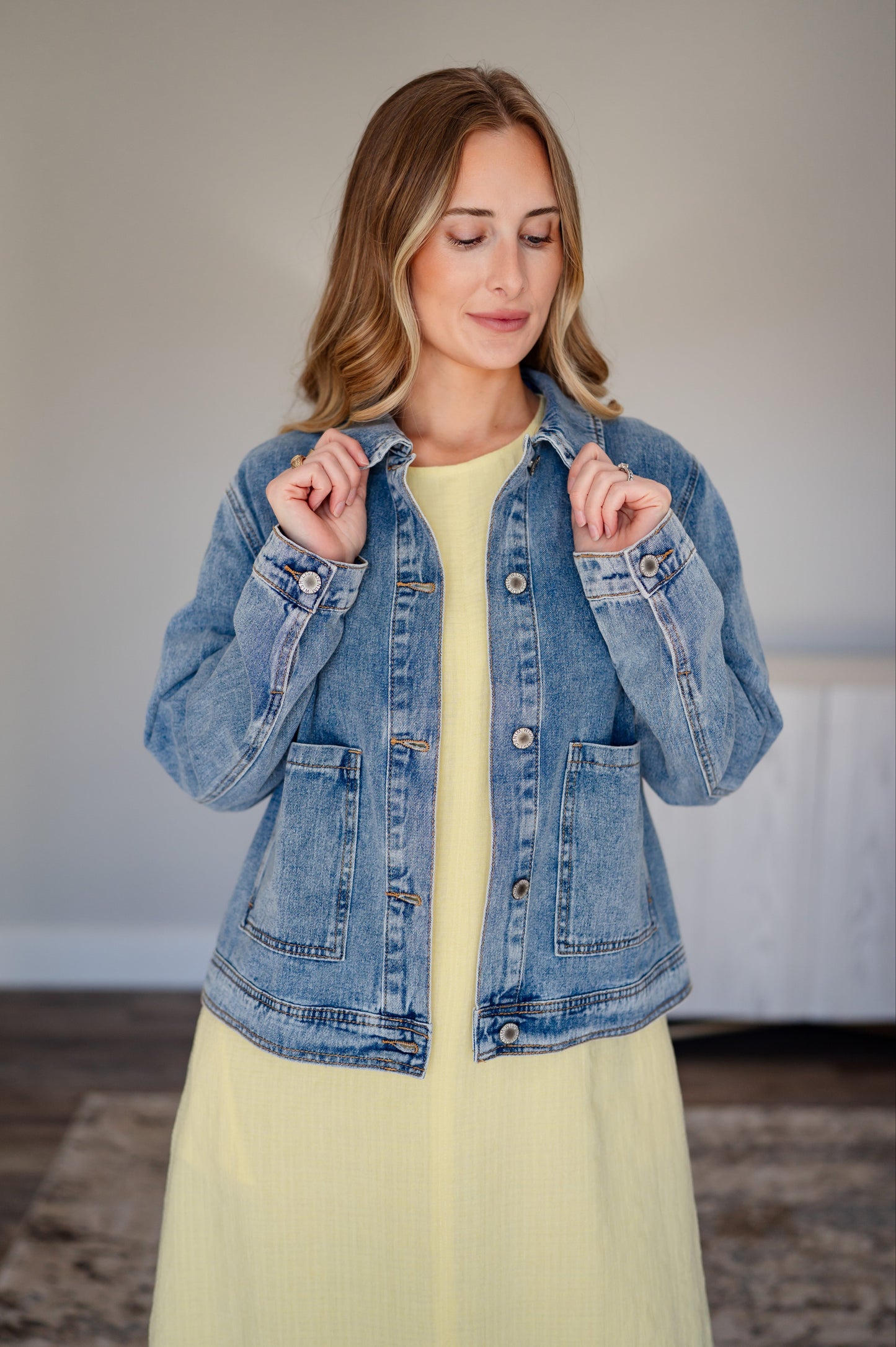 Peter Pan Collared Denim Jacket