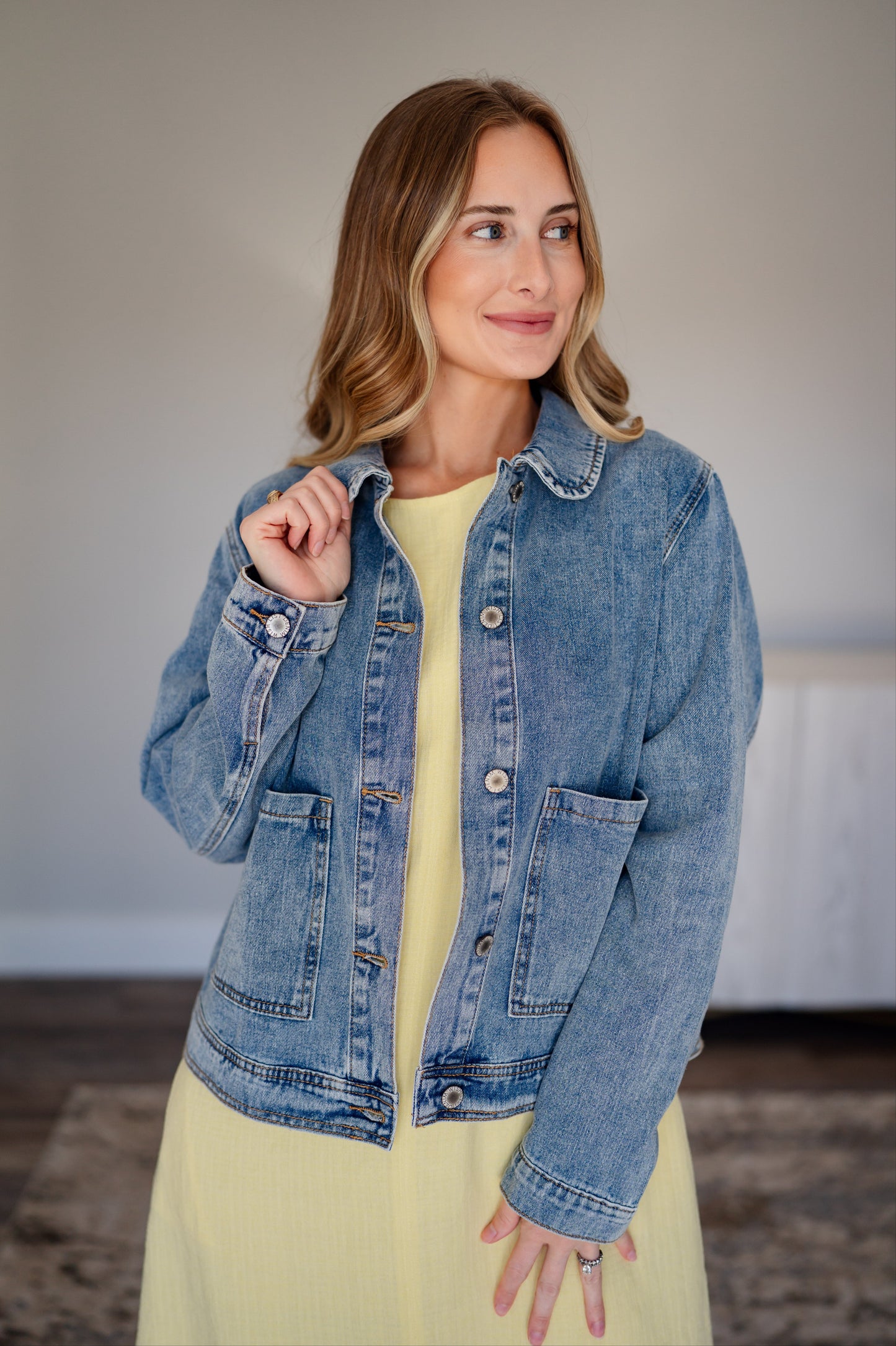 Peter Pan Collared Denim Jacket