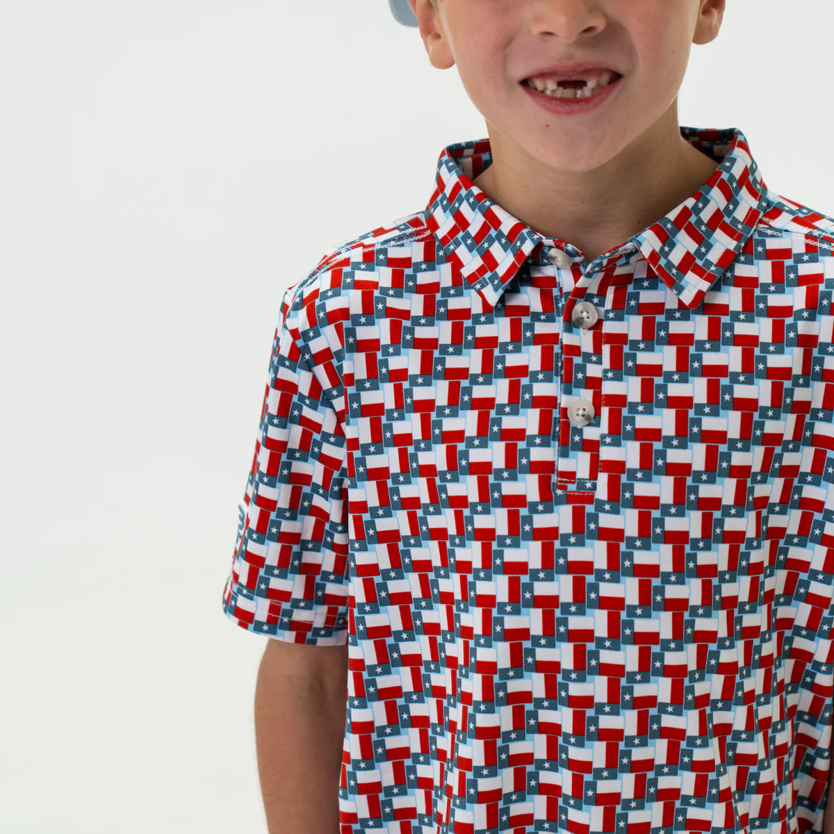 Boys Burlebo Texas Flags Polo