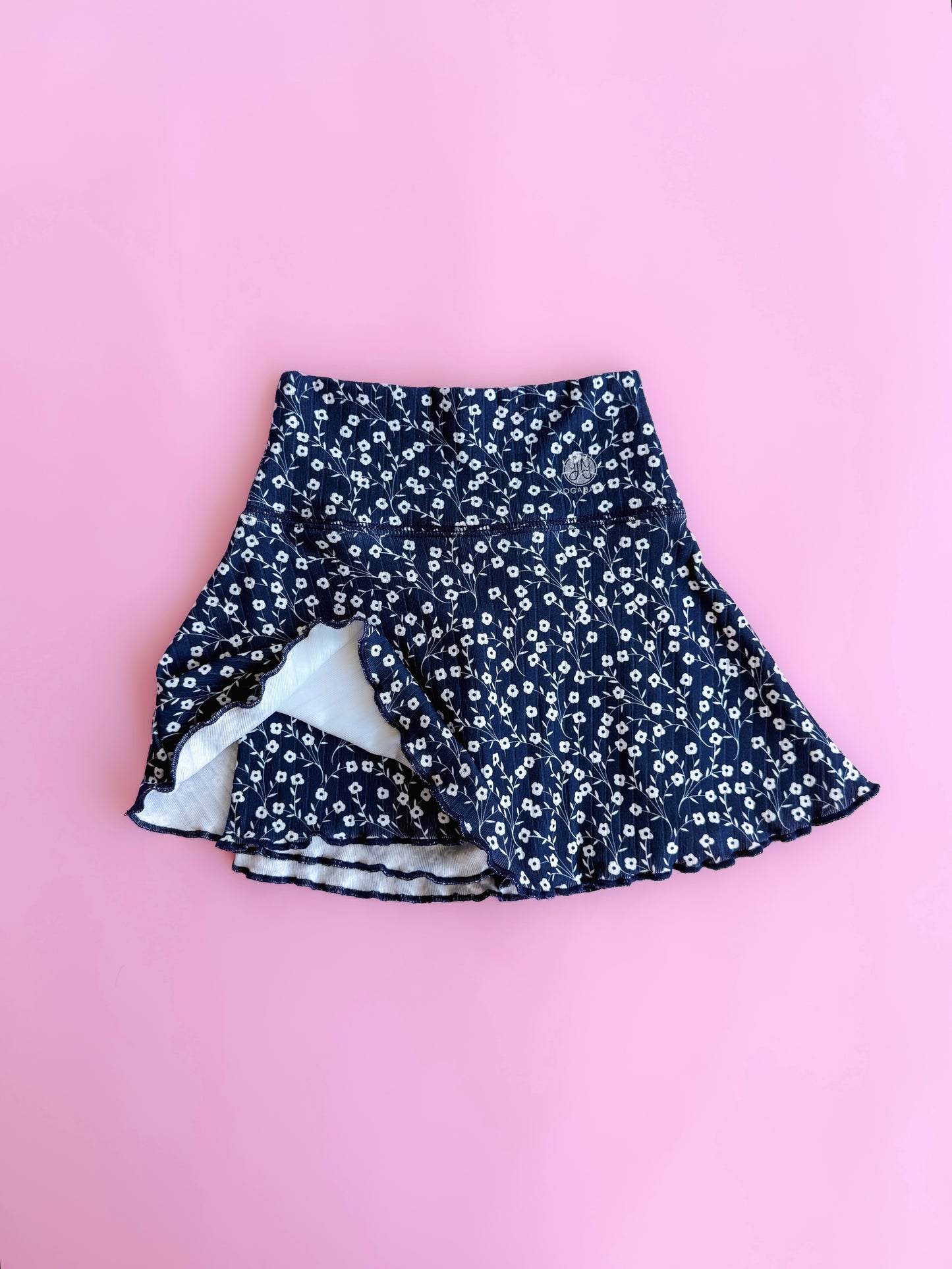 Navy Floral Tennis Skirt