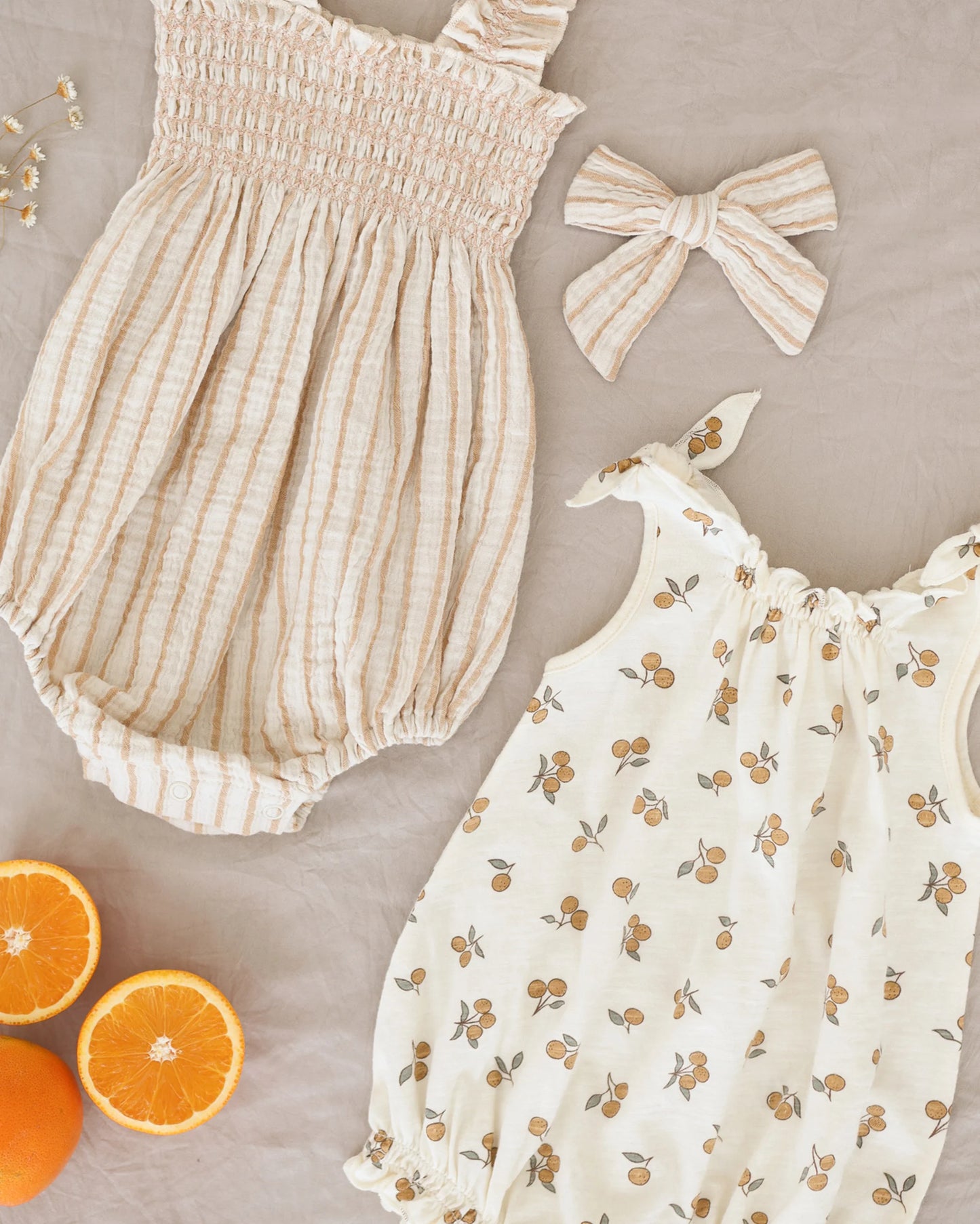 Rylee + Cru Julia Romper | Marigold Stripe