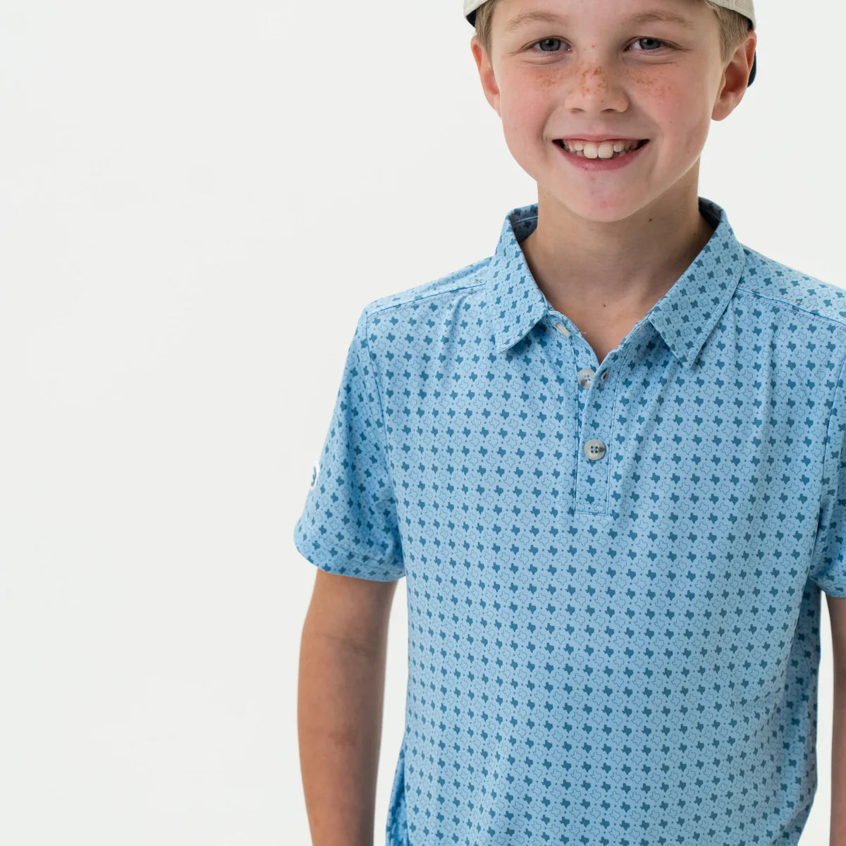 Boys Burlebo Light Blue Texas Polo