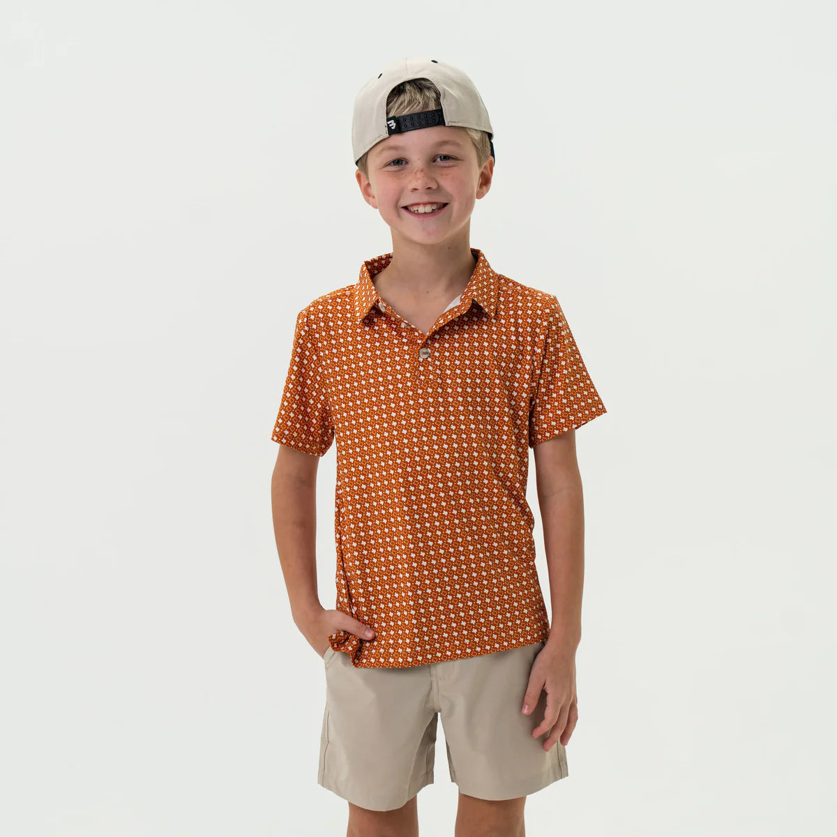 Boys Burlebo Texas Orange Polo