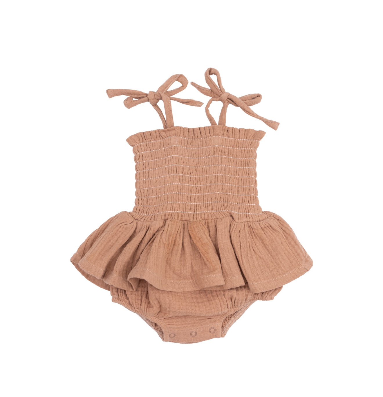 Angel Dear Smocked Bubble w/ Skirt | Camel