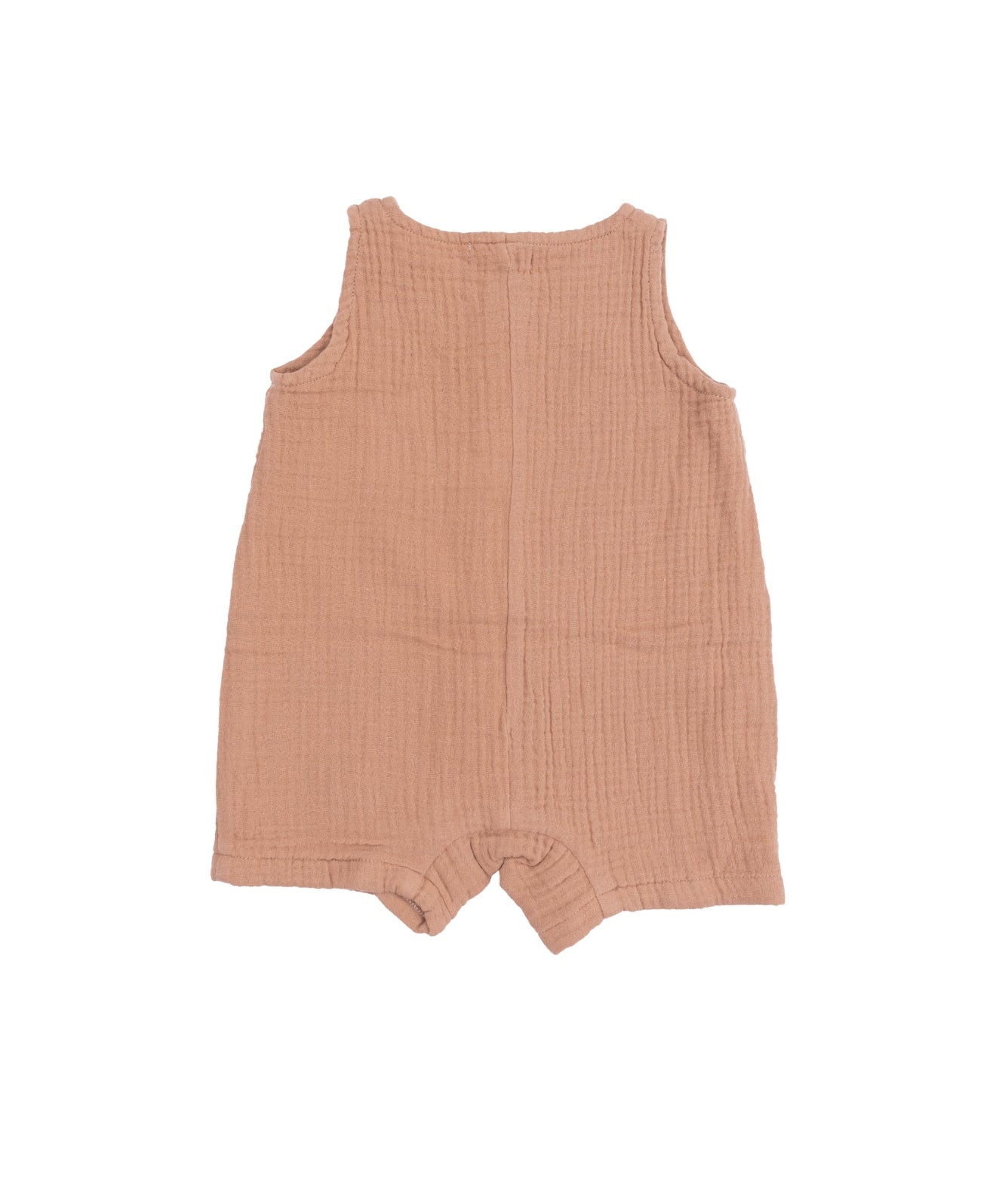Angel Dear Solid Muslin Shortie Romper | Camel