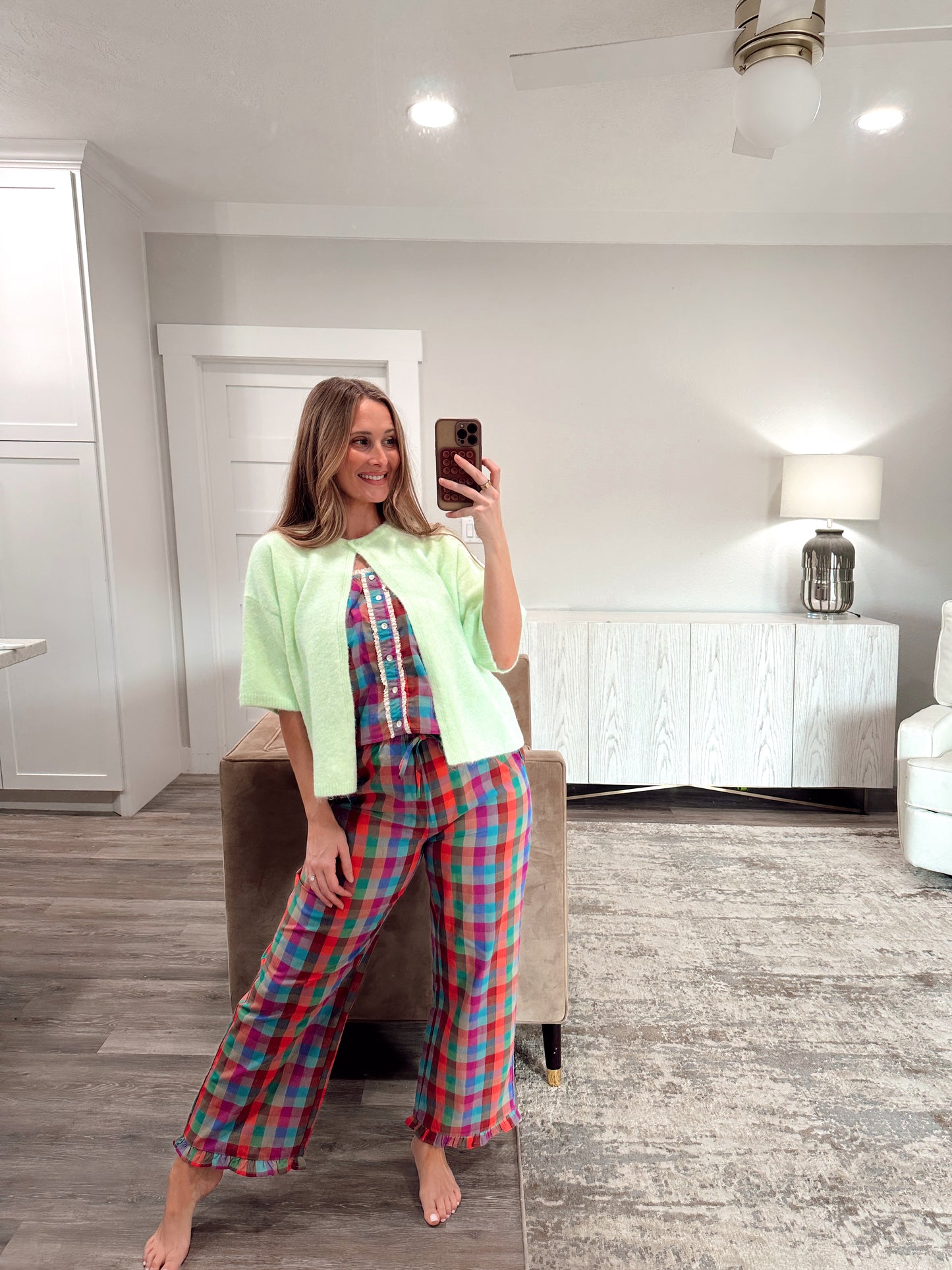 Rainbow Plaid Cami Top