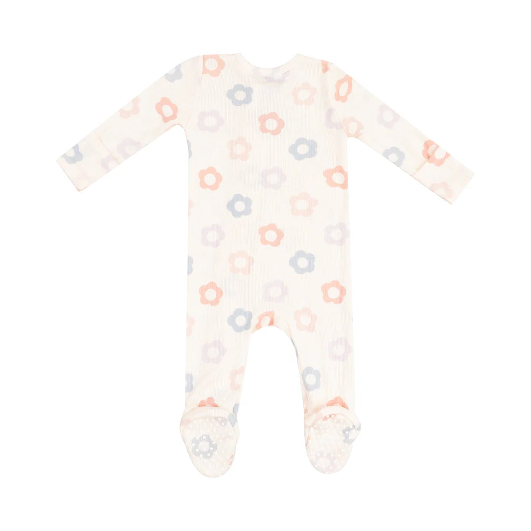 Angel Dear Daisy Pop Ribbed Zipper Footie