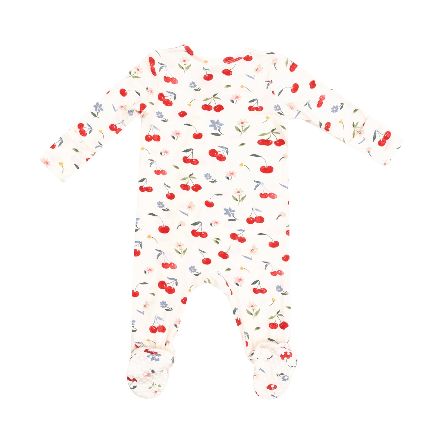 Angel Dear Watercolor Cherries Zipper Footie