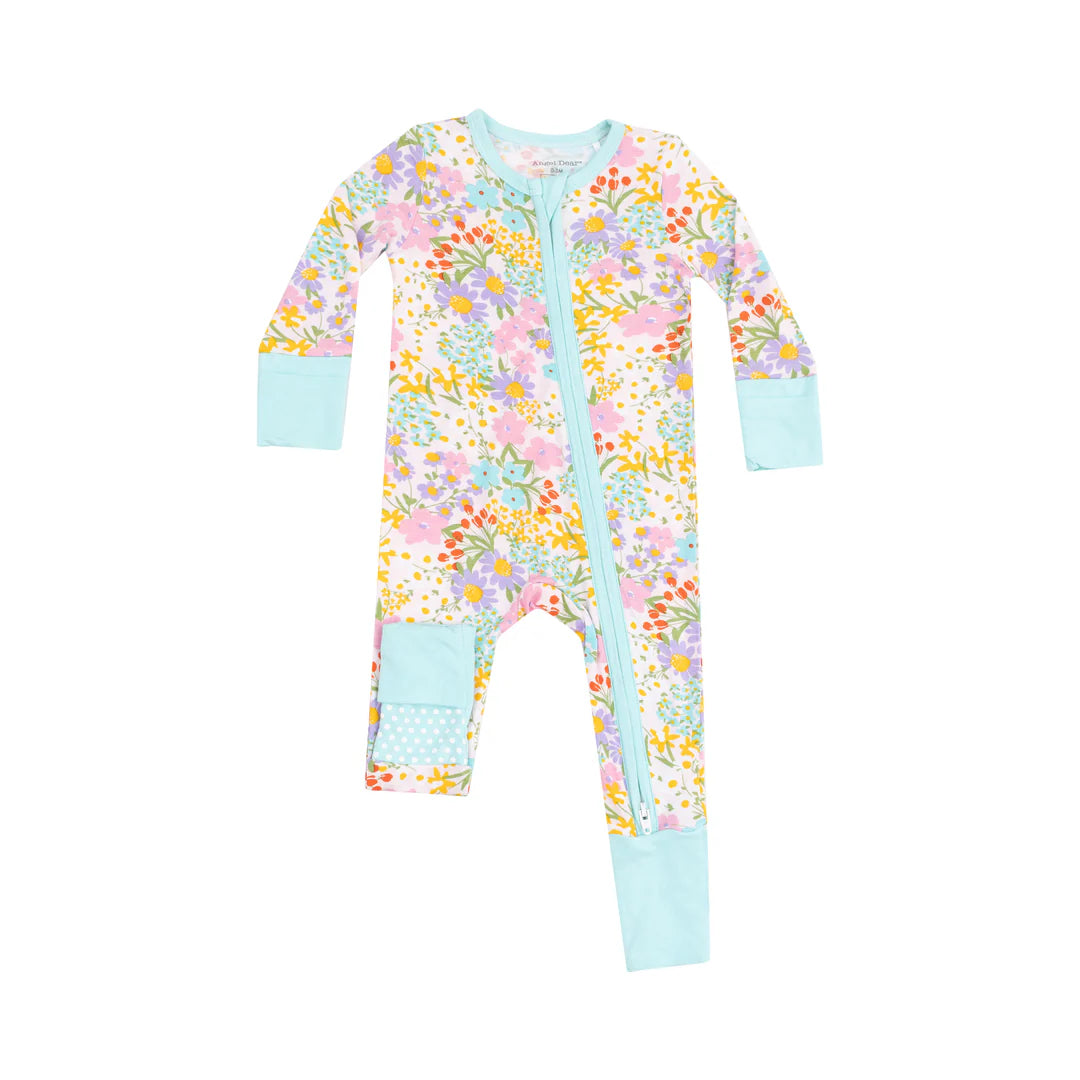 Angel Dear Amelia Floral Zipper Romper