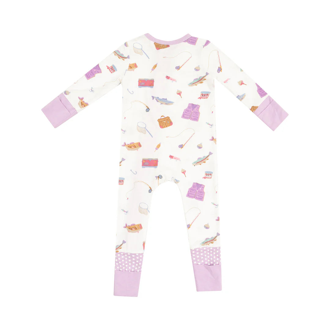 Angel Dear Pink Fishing Things Zipper Romper