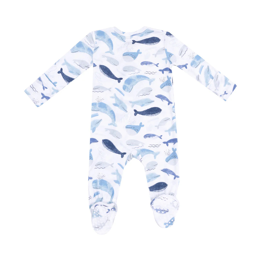 Angel Dear Blue Whales Zipper Footie