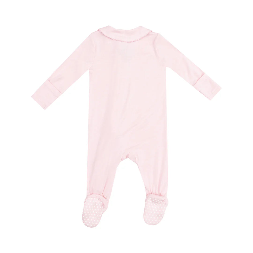 Angel Dear Solid Classic Pink Peter Pan Zipper Footie