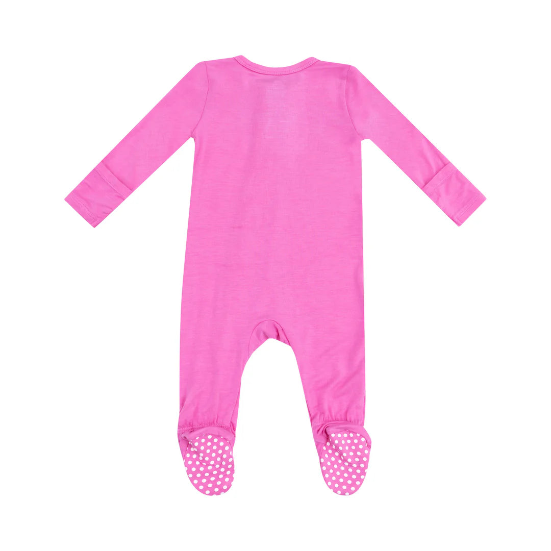 Angel Dear Solid Strawberry Moon Zipper Footie