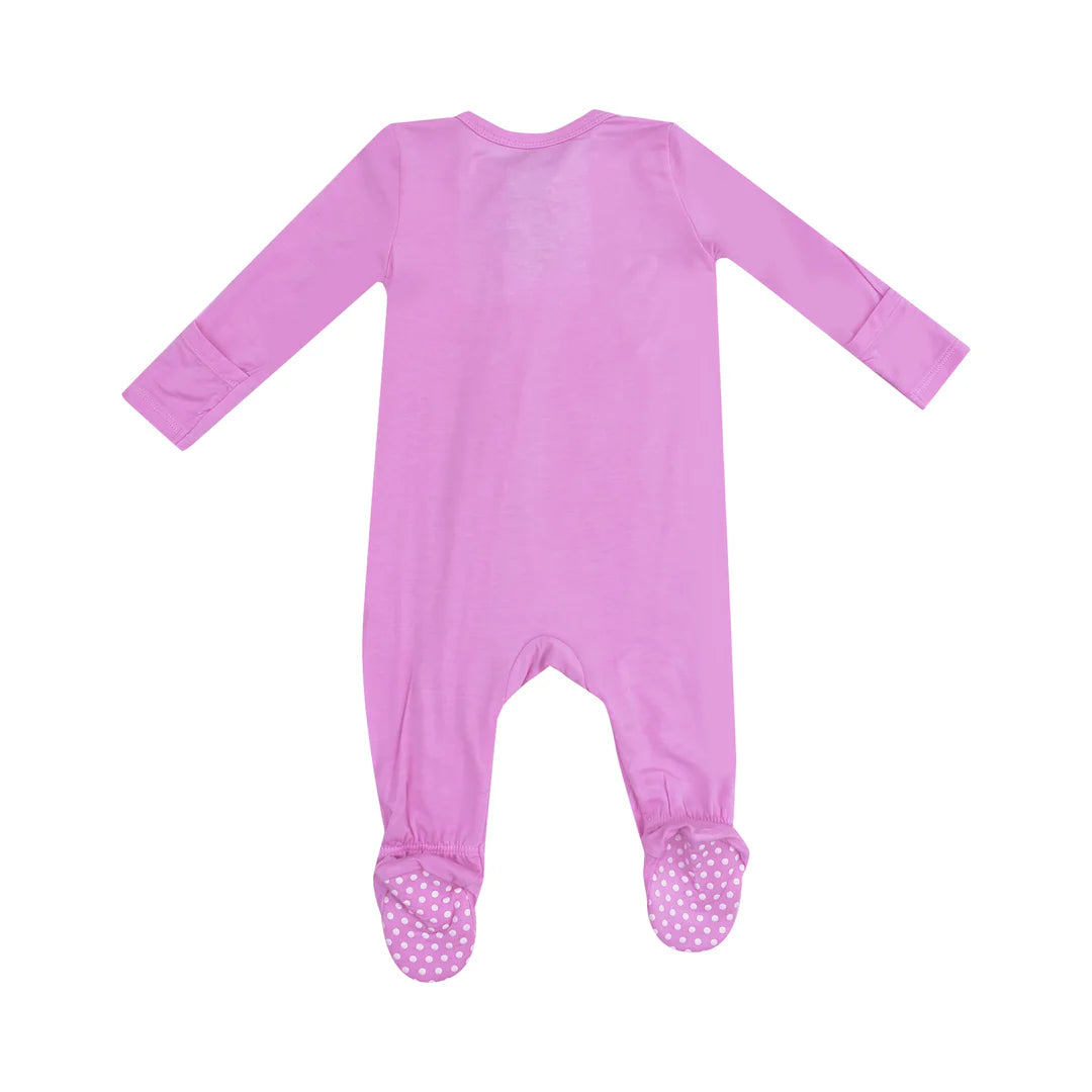 Angel Dear Solid Cyclamen Zipper Footie
