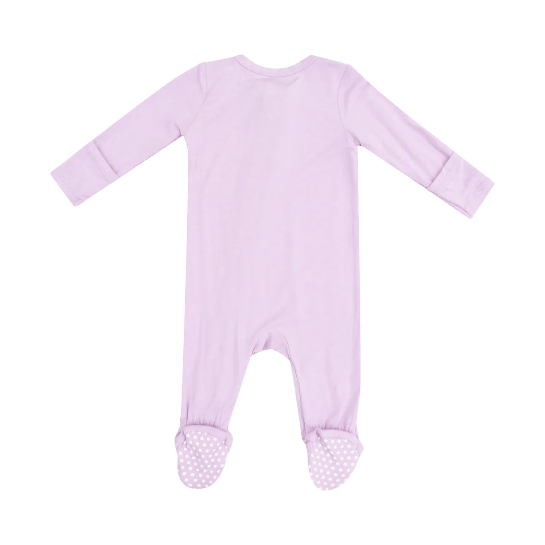 Angel Dear Solid Winsome Orchid Zipper Footie