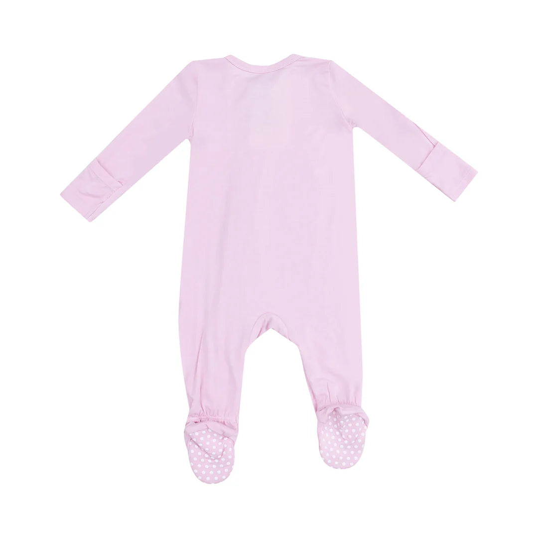Angel Dear Solid Nosegay Pink Zipper Footie
