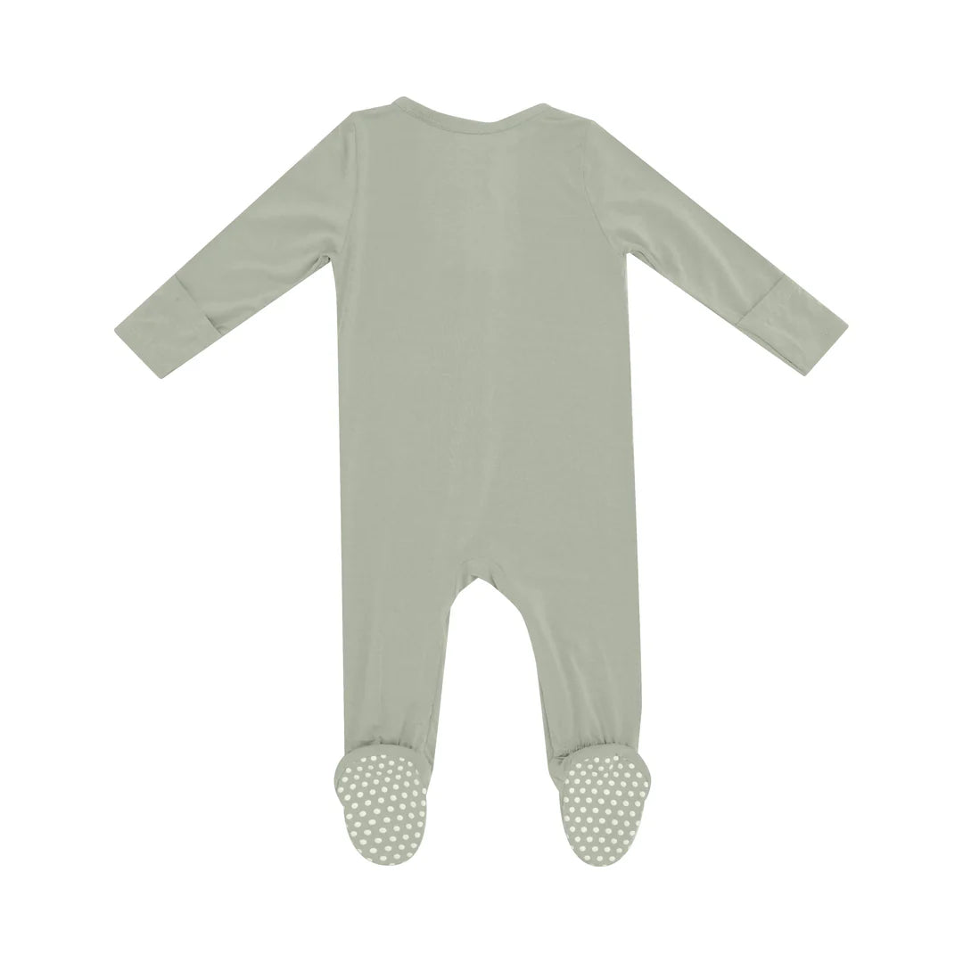 Angel Dear Solid Desert Sage Zipper Footie