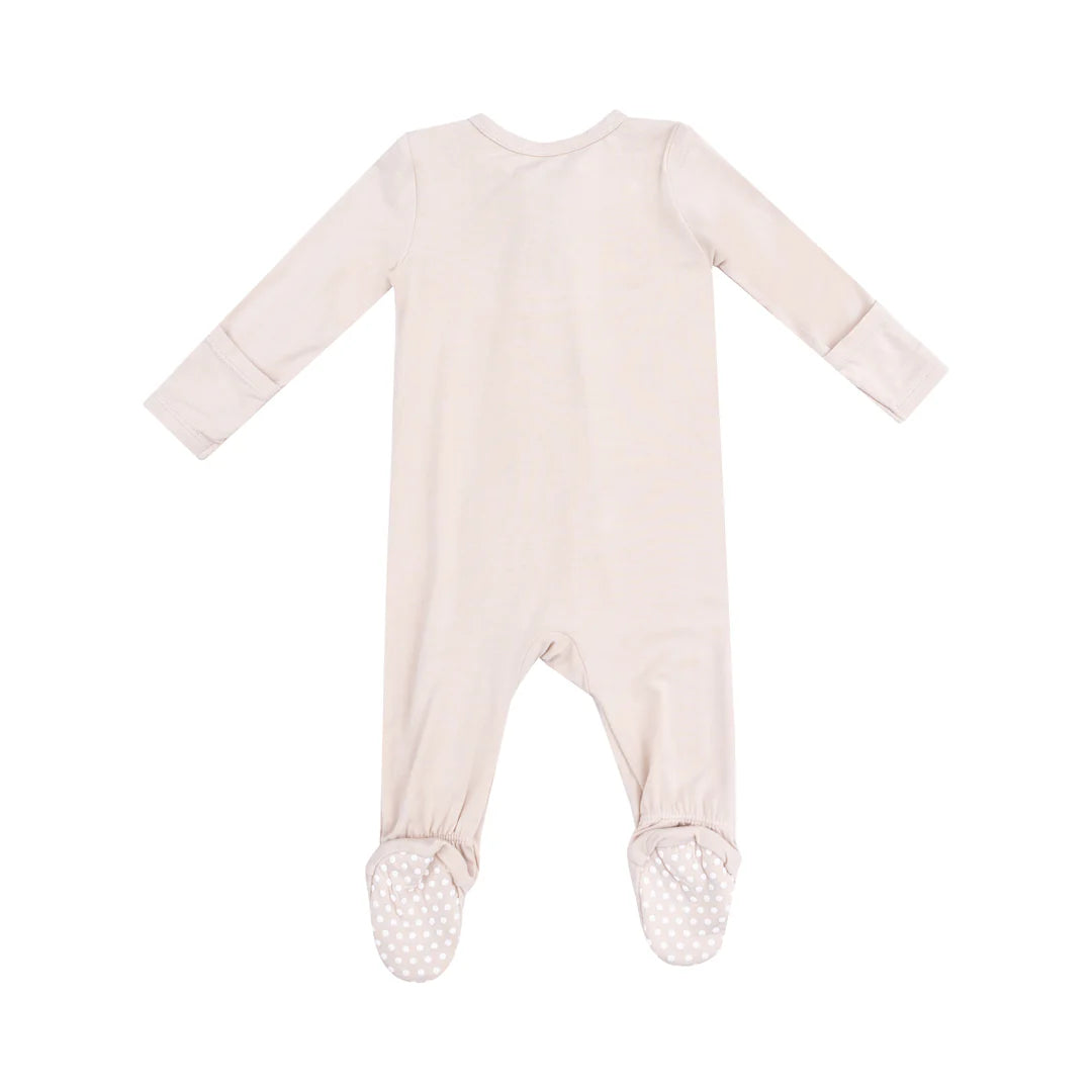 Angel Dear Solid Sandshell Zipper Footie